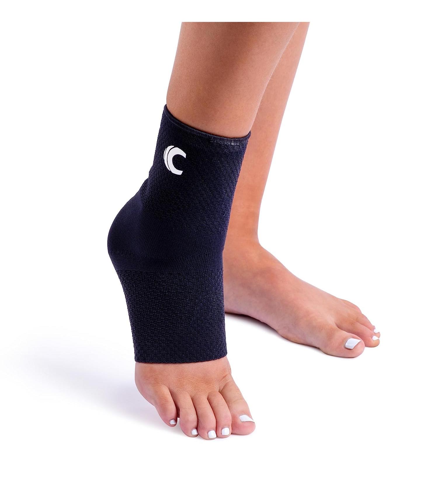 Cannon Sports Ankle Brace Compression Sleeve - Achilles Tendonitis & Plantar Fasciitis Relief Socks (Medium Black - Buy Online on GoSupps.com