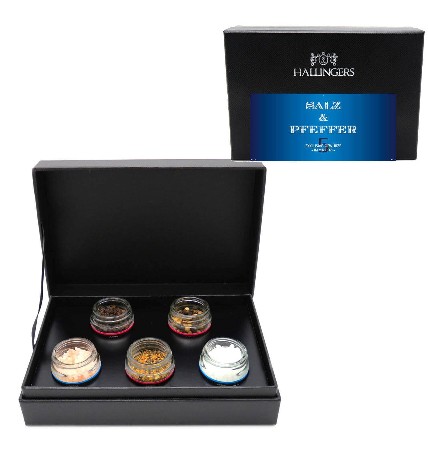 Hallingers Handmade Salz & Pfeffer Spice Gift Set | 5 Global Salts & Peppers | Perfect for Mother's Day Father's Day Birthdays & Anniversaries - Buy Online on GoSupps.com