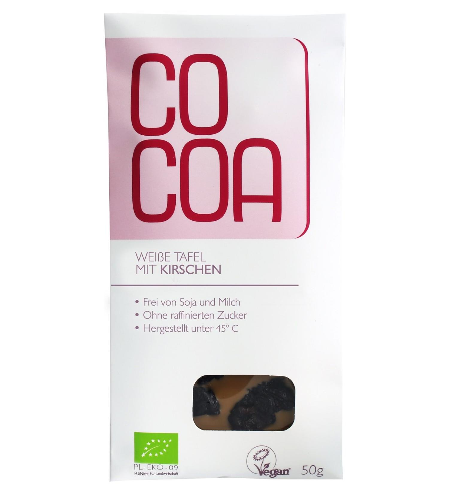 ORGANIC CHERRY WHITE CHOCOLATE 50 g - COCOA