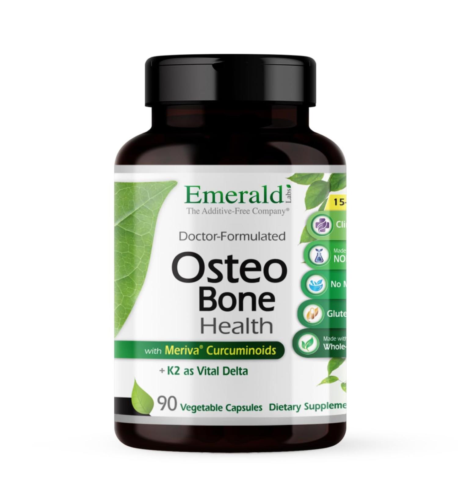 EMERALD LABS Osteo Bone Health - Immune Support & Bone & Joint Supplement with Vitamin D3 K2 Calcium Magnesium OptiMSM Meriva Phytosome & More - 90 Vegetable Capsules 90 Count (Pack of 1) - Buy Online on GoSupps.com