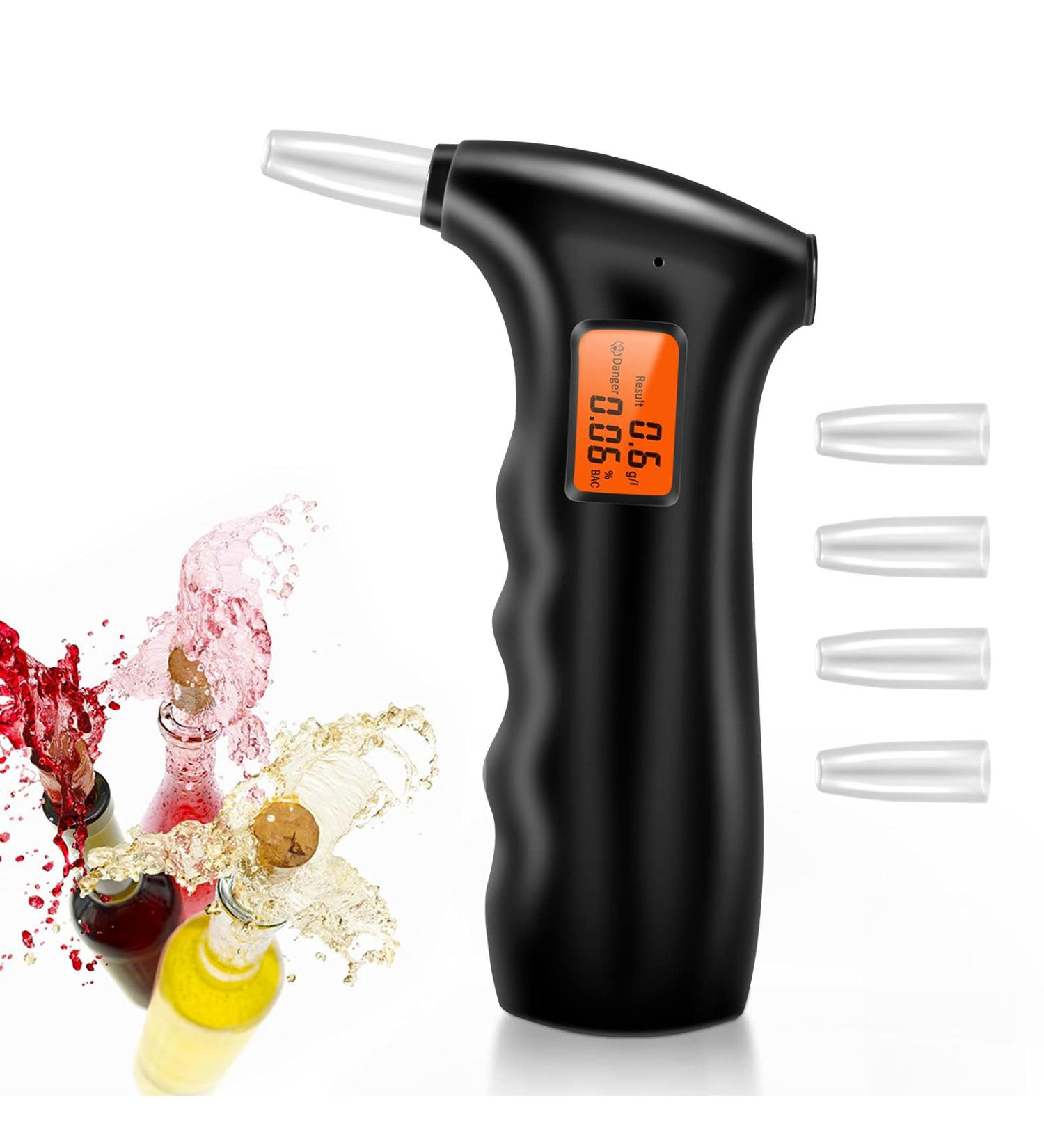 Seven-first Professional-Grade Accuracy Breathalyzer  Portable Alcohol Tester with LCD Digital Display for Personal  Home or Party Use with 5 Mouthpieces  7 - Buy Online on GoSupps.com