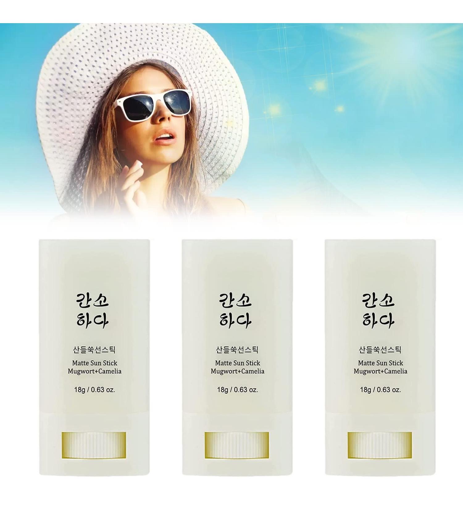 Matte Sun Stick Sunscreen SPF50 - Moisturizing Mugwort + Camelia Relief - 3PCS - Buy Online on GoSupps.com