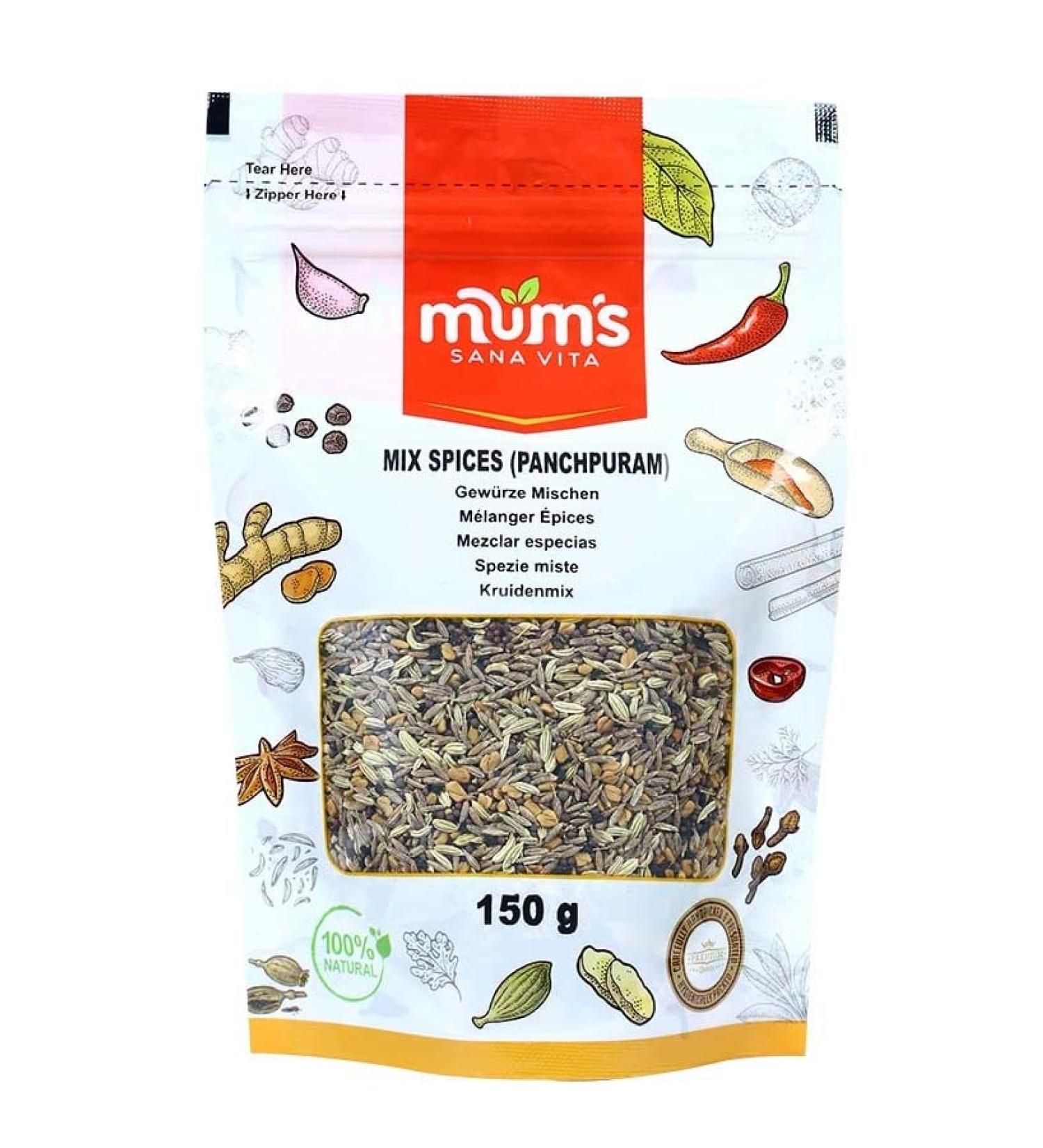 Mum's Premium Panchpuran Mixed Spices 150g - Five Whole Spices Blend - Buy Online on GoSupps.com