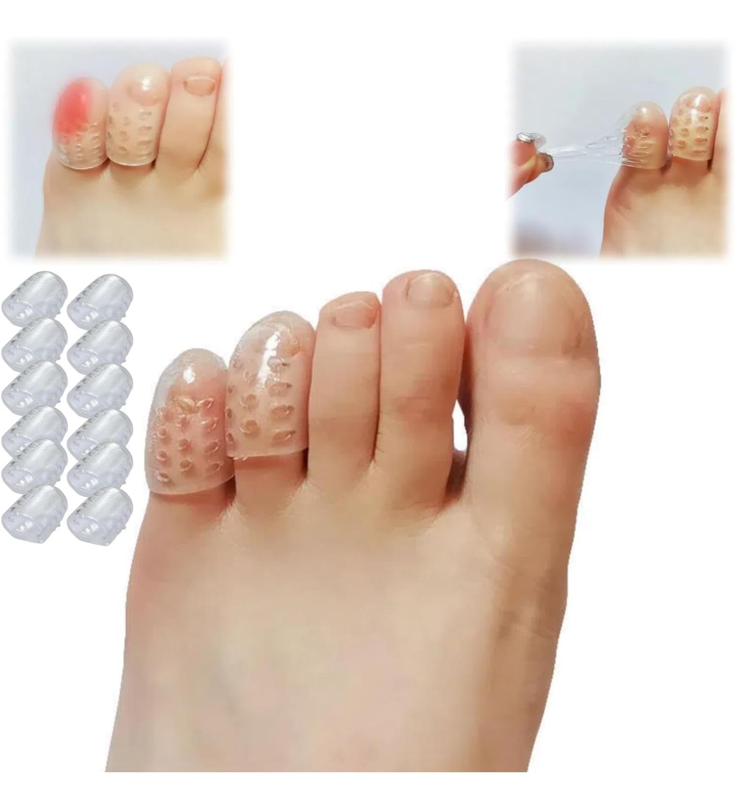 12 Pcs Upgraded Little Toe Protectors - Airflow Toe Caps for Hammer Toe Blisters & Corns - Best Bunion Pads & Callus Protection - Buy Online on GoSupps.com