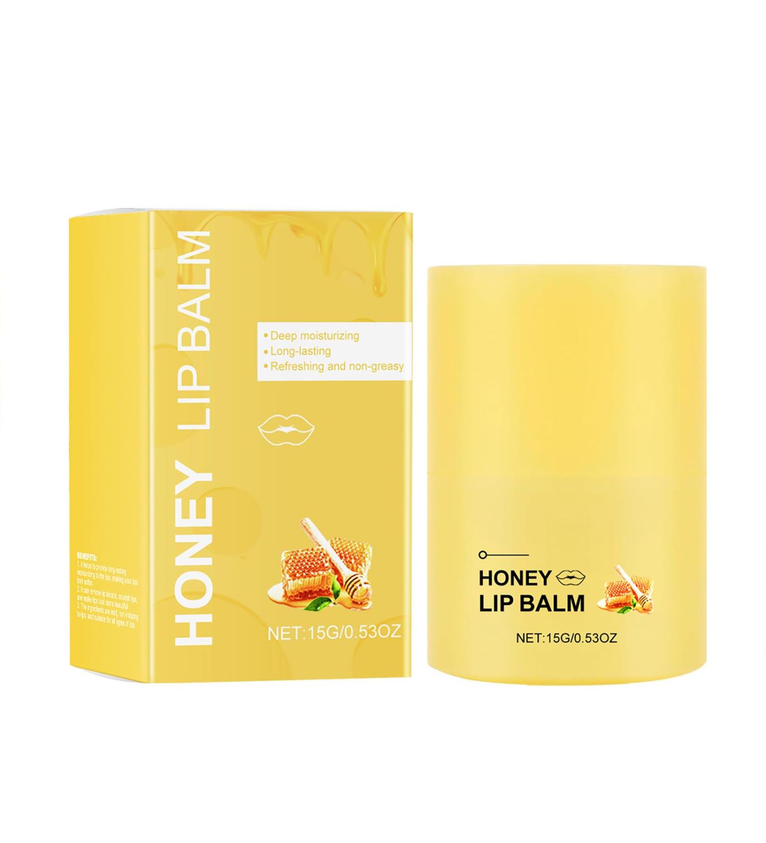 Honey Lip Butter Beeswax Lip Balm Natural Lasting Gentle Lip Moisturizer Lip Exfoliating Lip Mask for Dry Cracked Lips (Yellow_1PC) - Buy Online on GoSupps.com