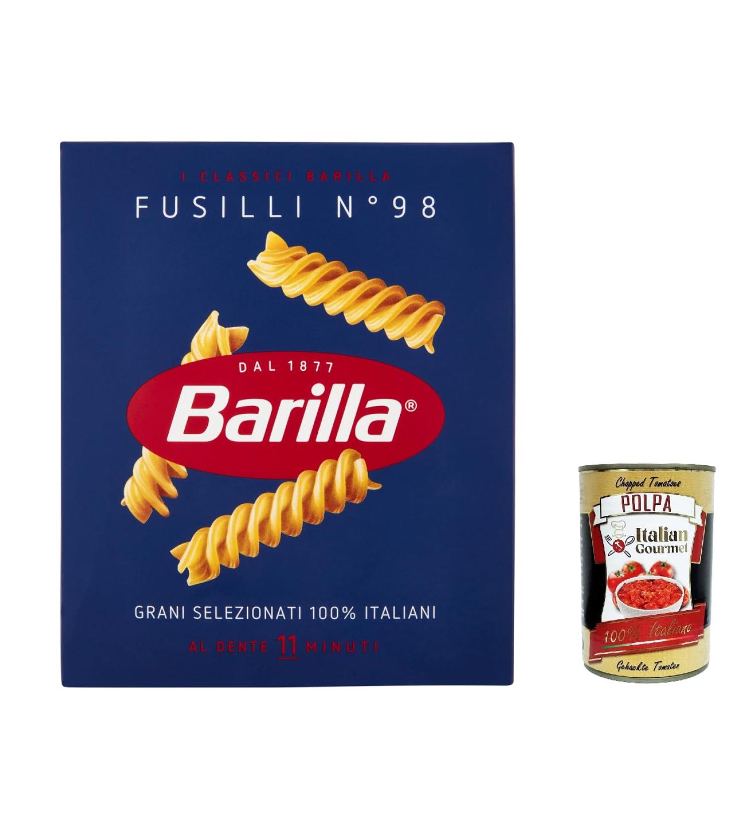  Italian Gourmet E.R. Barilla Fusilli Italian Pasta No. 98 500g + Italian Gourmet Pulp 400g (Pack of 20) - Buy Online on GoSupps.com