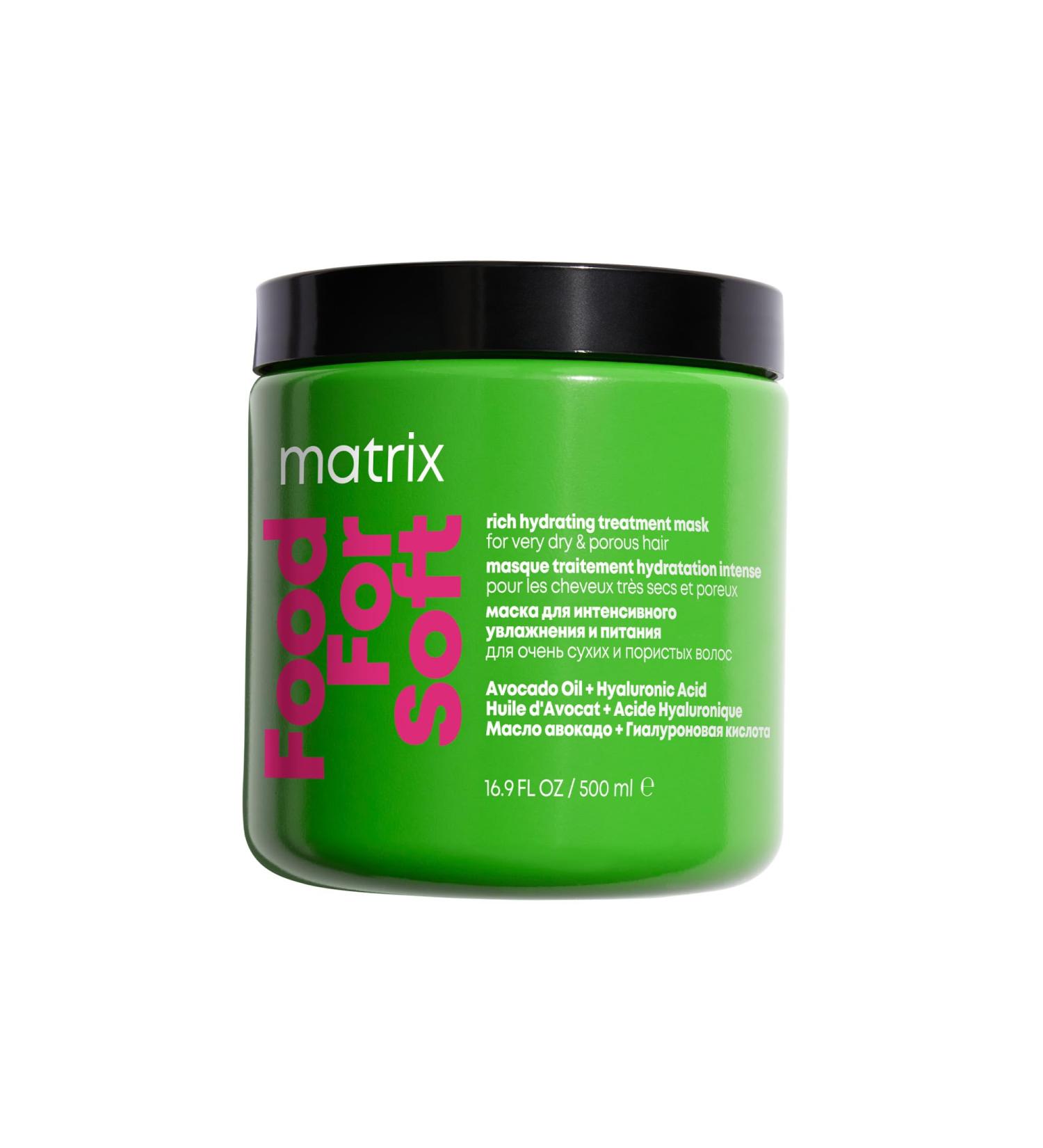 Matrix Hydrating Mask Dry to Very Dry Hair Enriched with Hyaluronic Acid and Avocado Oil Food For Soft 500 ml - Buy Online on GoSupps.com