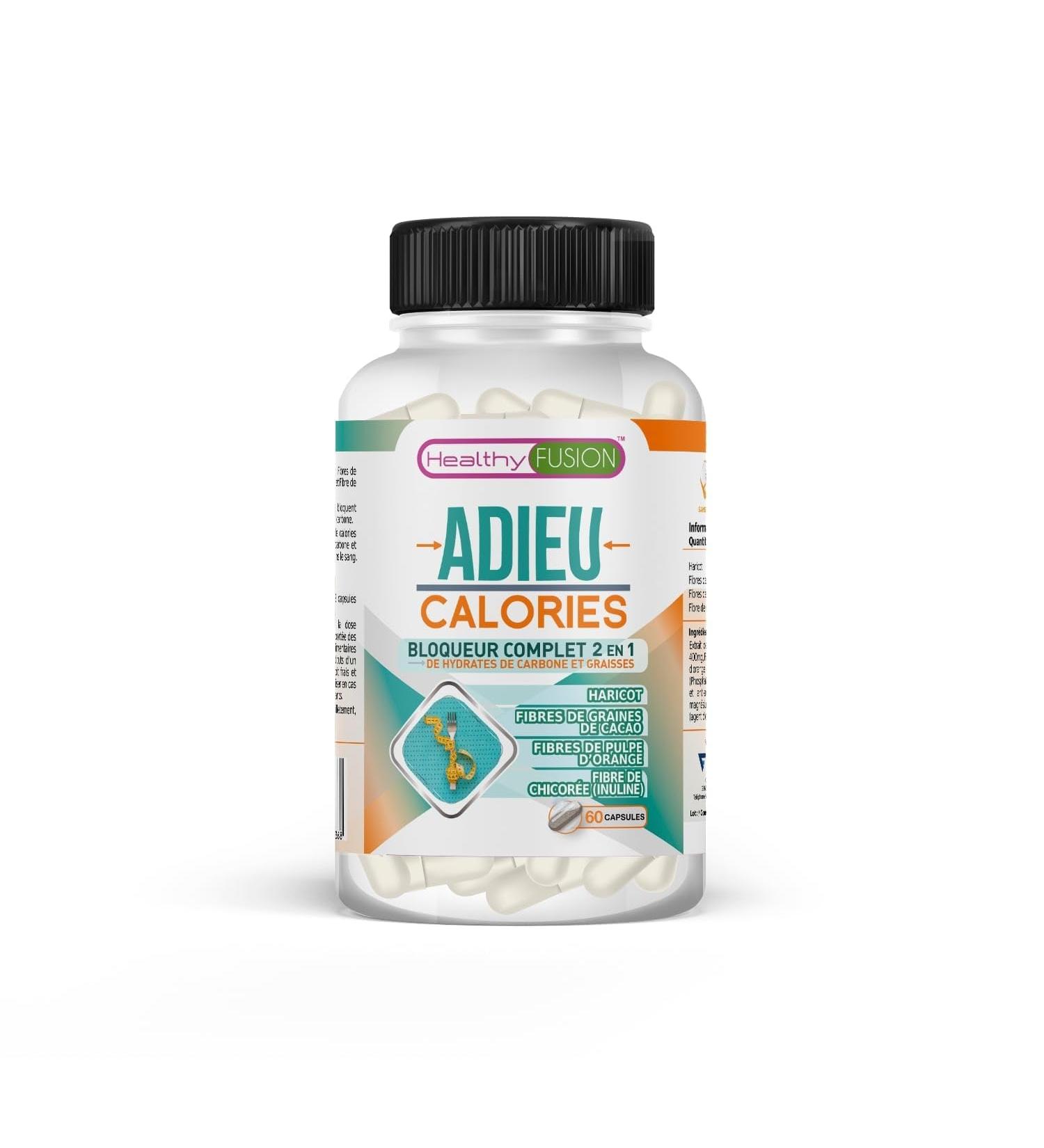 Healthy Fusion GOODBYE CALORIES Carb & Fat Blocker | Powerful 2-in-1 Carb & Fat Blocker | 60 Capsules - Buy Online on GoSupps.com