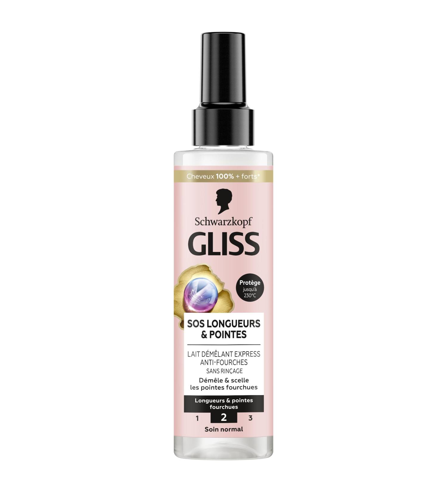 Schwarzkopf GLISS- Express Detangling Milk SOS Lengths & Ends Anti-Split Ends Protects Up to 230 C Detangles & Seals Split Ends Normal Care 200 ml - Buy Online on GoSupps.com