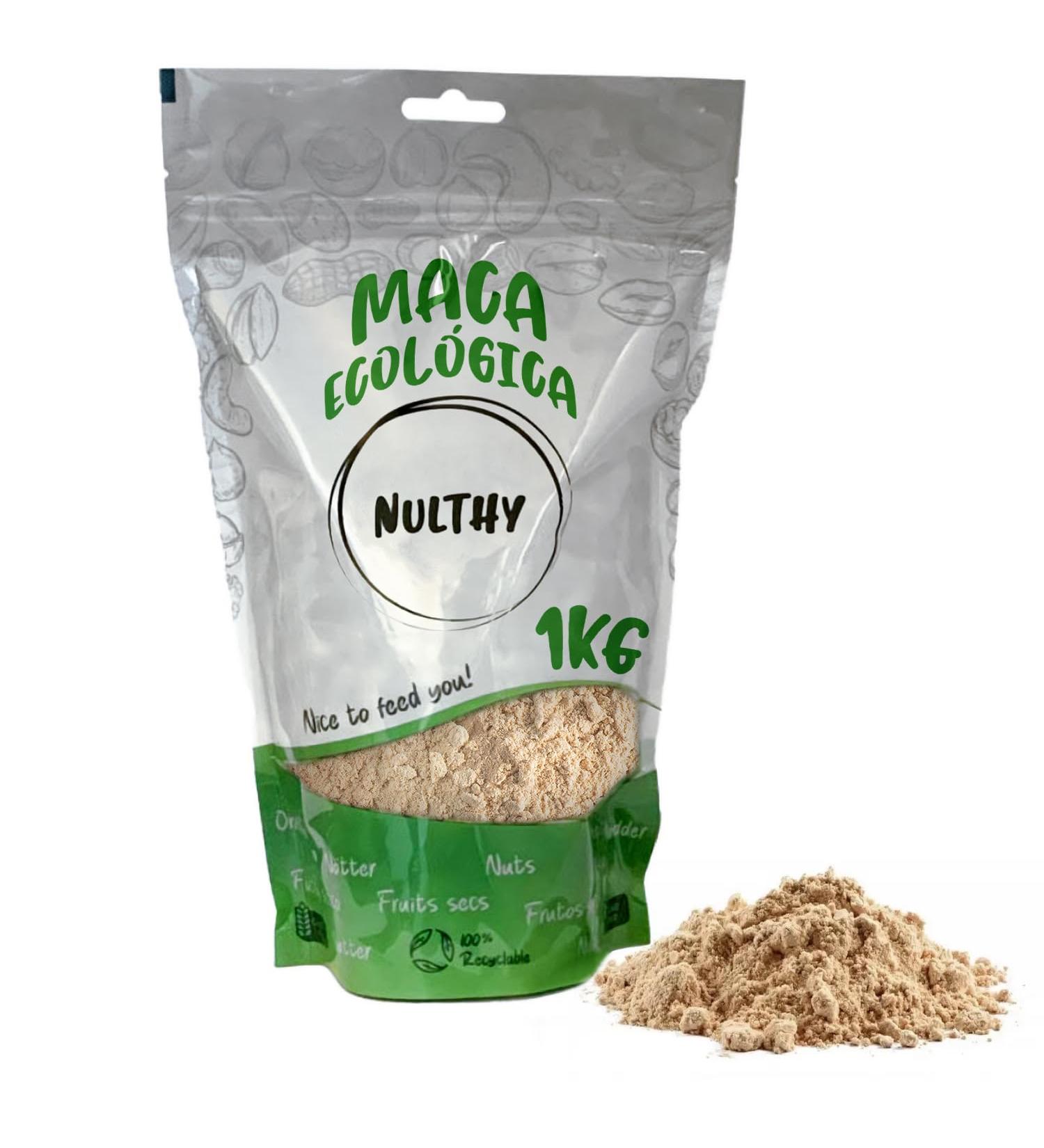  NULTHY NULTHY - Organic Maca Powder - Gluten-Free - Superfoods - Healthy Eating - Vegan Product - Strength and Energy - Eco-Friendly 1 kg - Buy Online on GoSupps.com