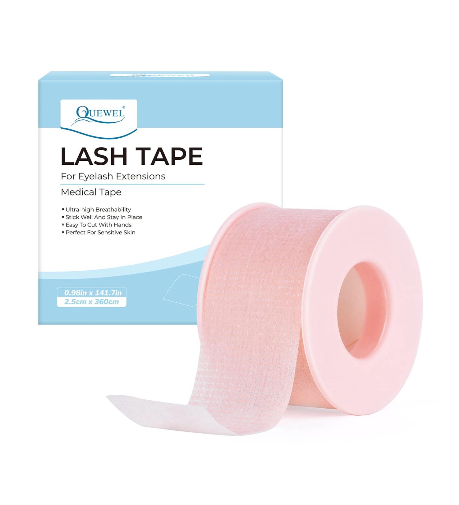QUEWEL Pink Lash Tape for Extensions - Salon Quality Microfoam Tape for Sensitive Skin - Breathable & Lint Free - 1 Roll - Buy Online on GoSupps.com