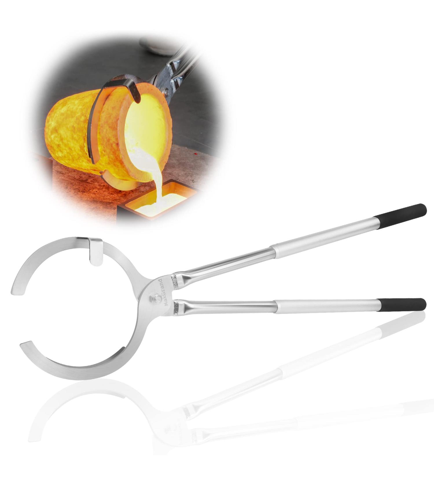 26.8 Stainless Steel Crucible Tongs for 6KG Graphite Crucibles - Heavy Duty Clamp Pliers for Jewelry Casting - Buy Online on GoSupps.com