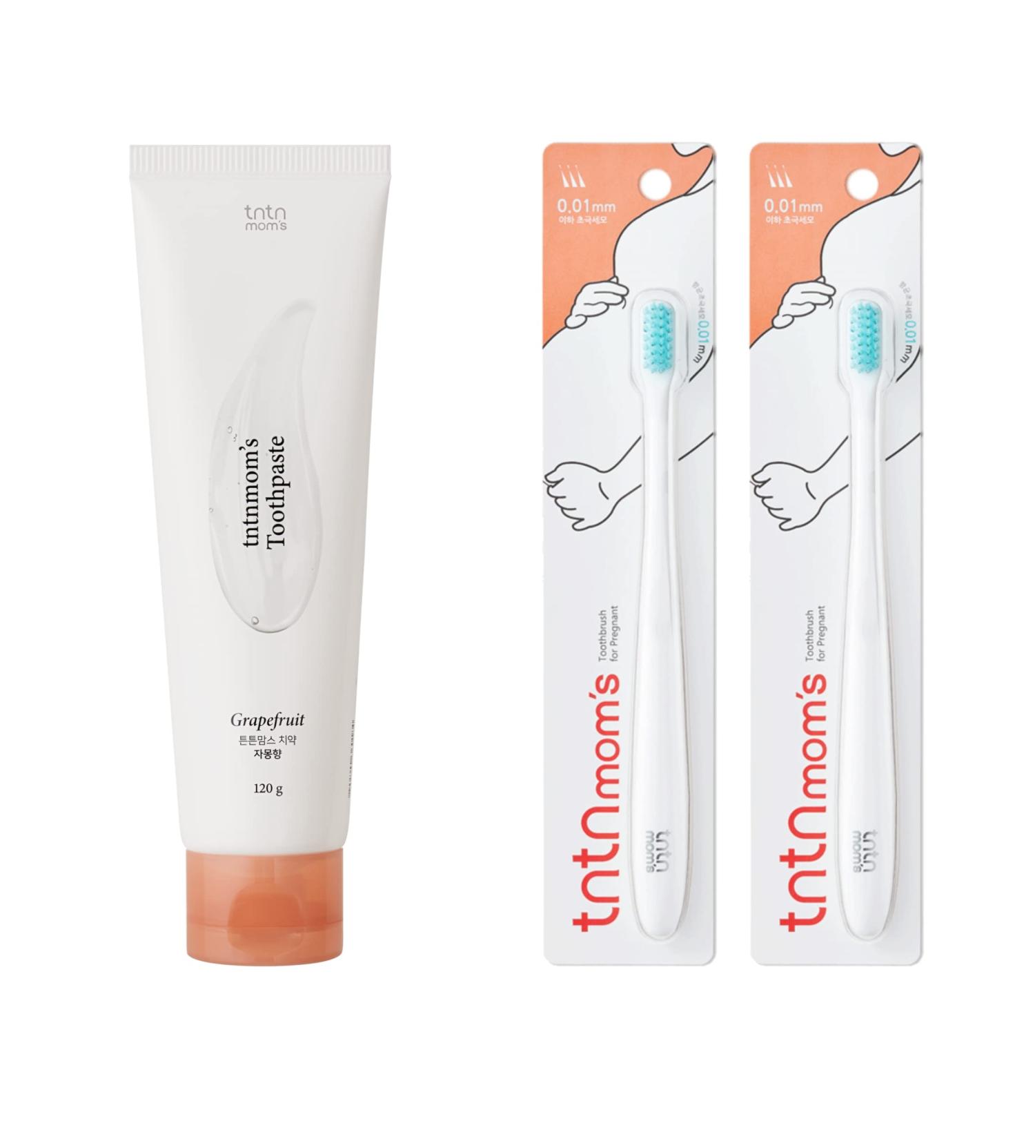 TNTN MOM'S Grapefruit Toothpaste & Ultra Fine Toothbrush Set for Pregnant Women - Buy Online on GoSupps.com