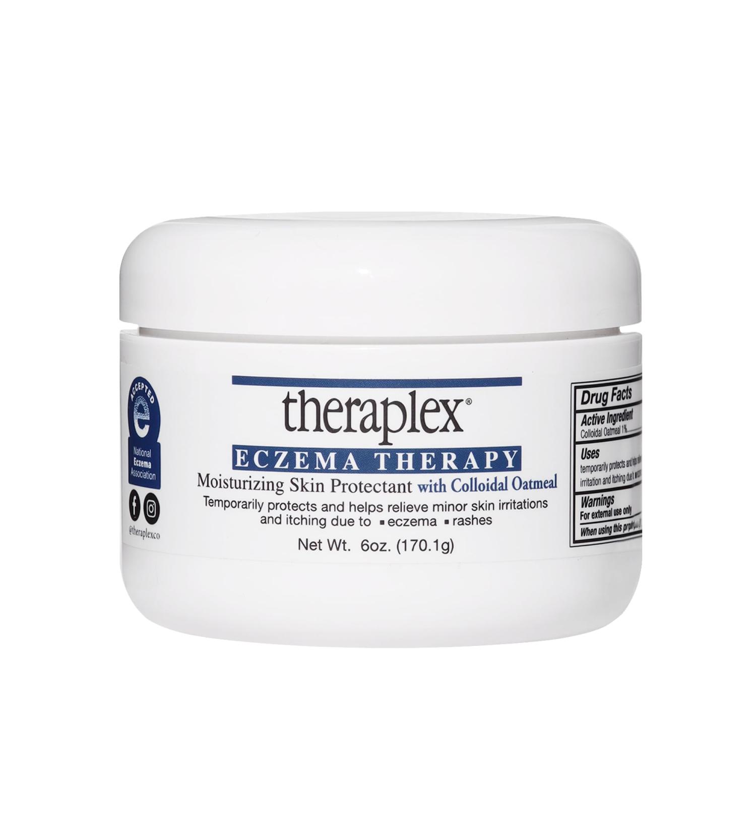 Theraplex Eczema Therapy (6 oz) - Natural Colloidal Oatmeal Moisturizer - Noncomedogenic & Hypoallergenic - Fragrance-Free - NEA Seal of Approval - Buy Online on GoSupps.com
