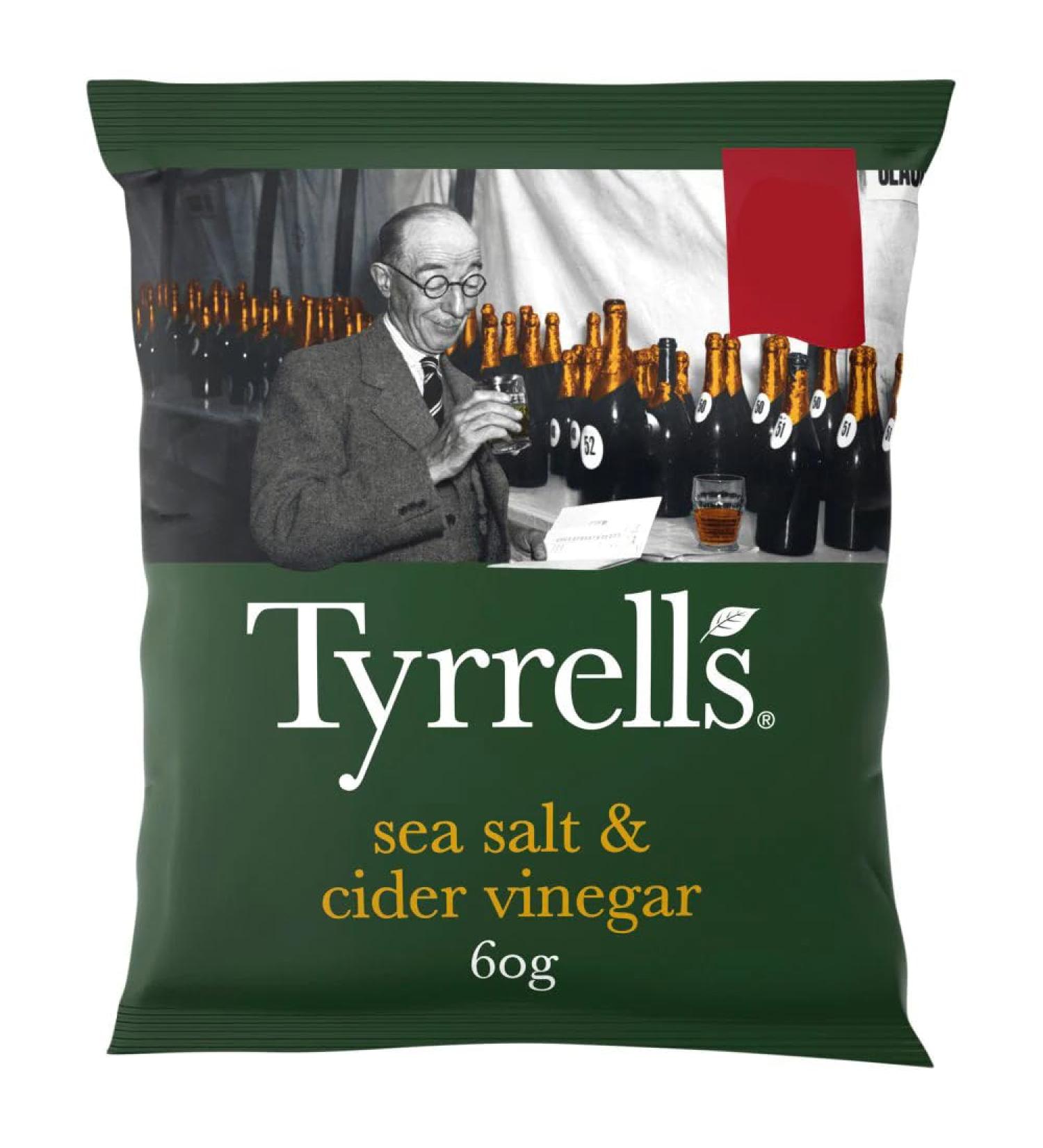 Tyrrells Sea Salt and Cider Vinegar Crisps 60g-Food