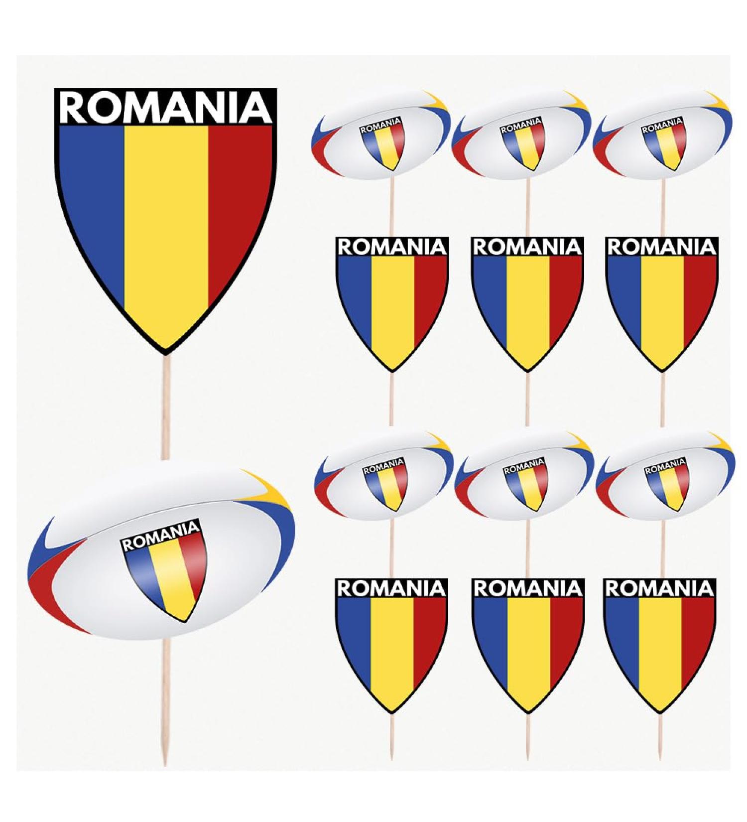 Romania Flag Rugby Ball Food & Cupcake Picks Toppers Party Decorations (14 Pack) - Buy Online on GoSupps.com