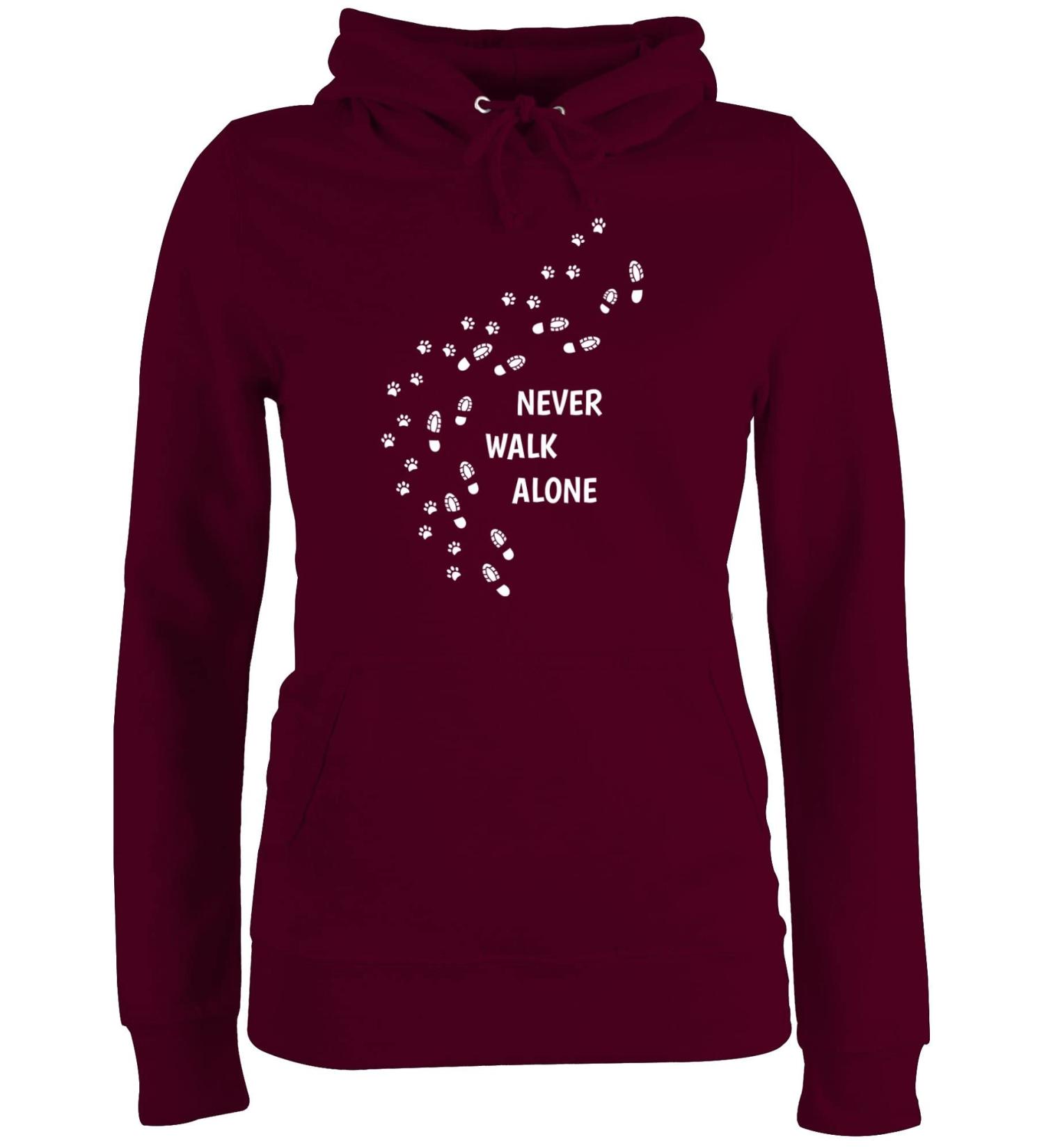 Buy Shirtracer Women s Hoodie - Never Walk Alone Paw Prints - Perfect Gift for Dog Owners - Burgundy XS | International Shipping Available - Buy Online on GoSupps.com