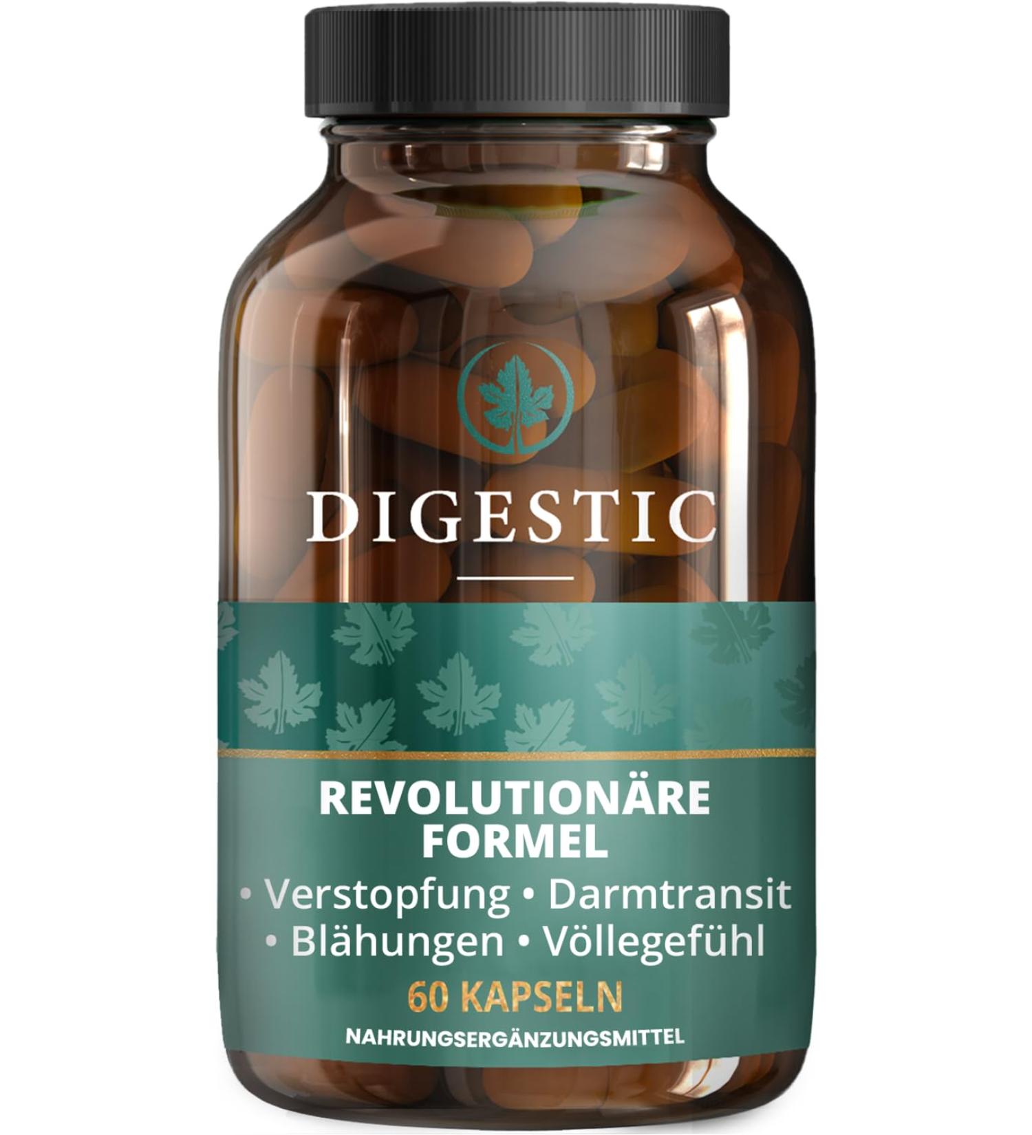 Digentic Laxative for Constipation - 100% Natural Intestinal Cleaning Tablets - Groundbreaking Detox Formula - 60 Capsules - Buy Online on GoSupps.com