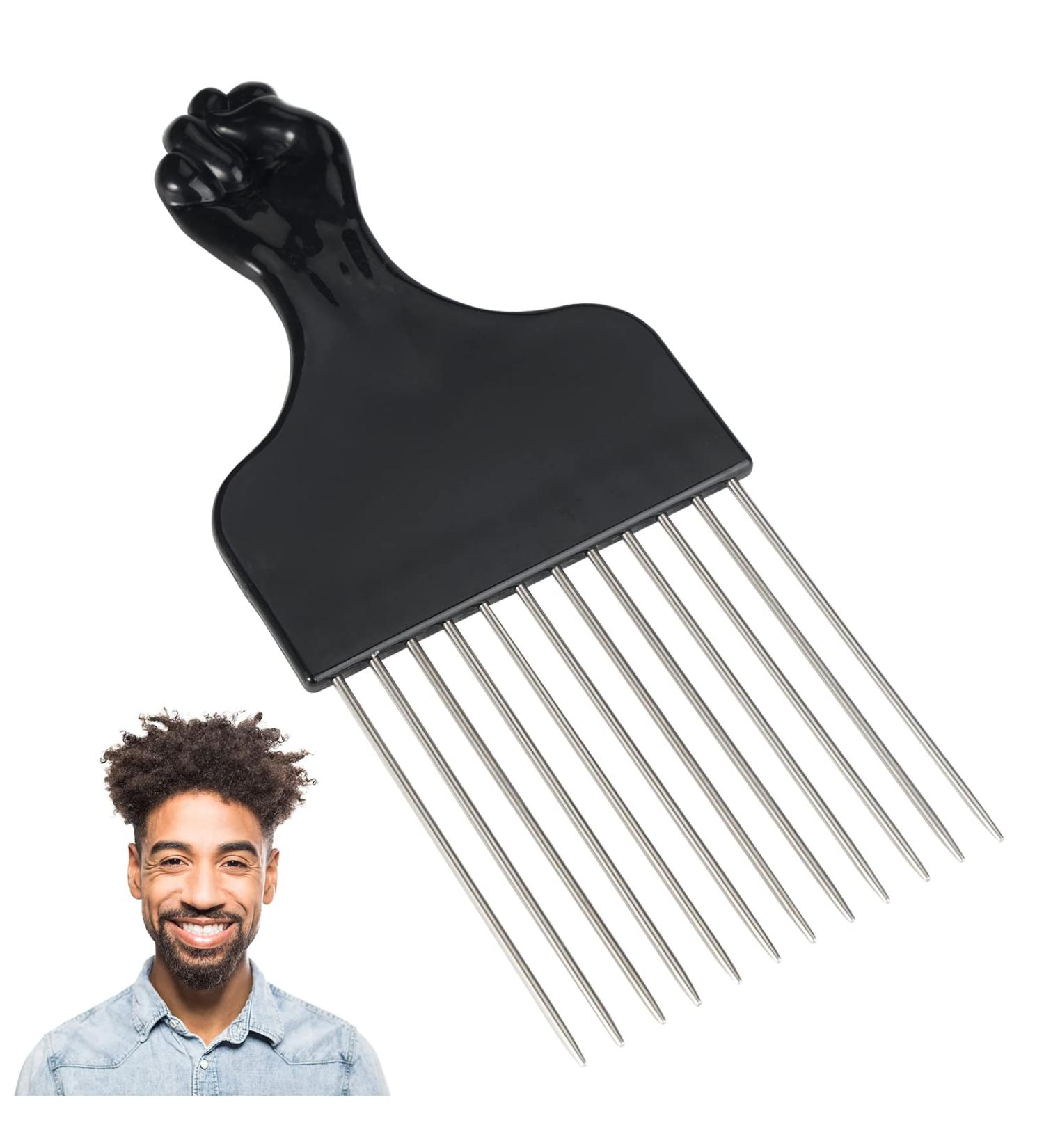 Durable Metal Afro Hair Comb - Stainless Steel Curly Hair Tool for Natural Styles & Beards - Buy Online on GoSupps.com