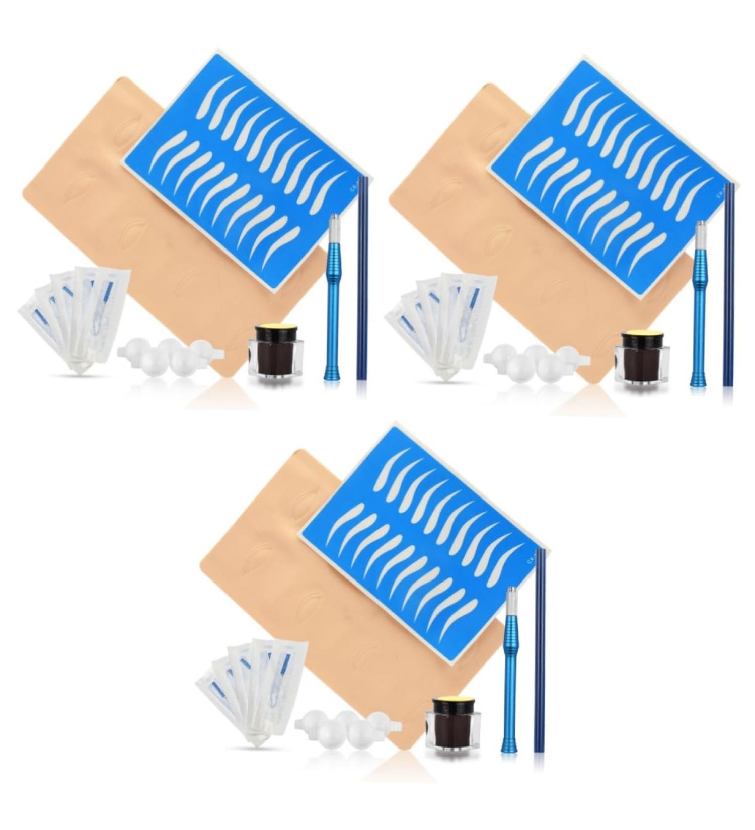 Beavorty 3pcs Pencil Microblading Blue Kit Cup Practice & Skin Eye D Embroidery Coffee Manual Eyebrow - Buy Online on GoSupps.com