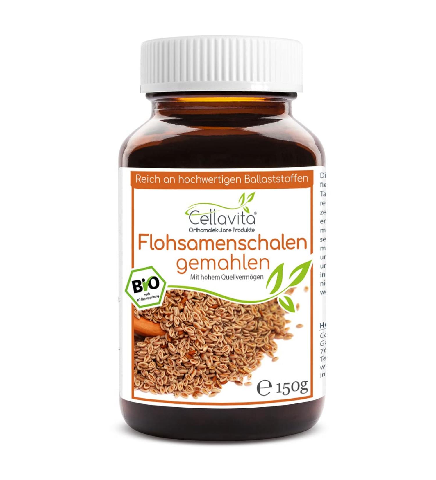 Cellavita Co KG Cellavita Organic flea seed shells flea seed powder ground powder organic quality 150g - Buy Online on GoSupps.com