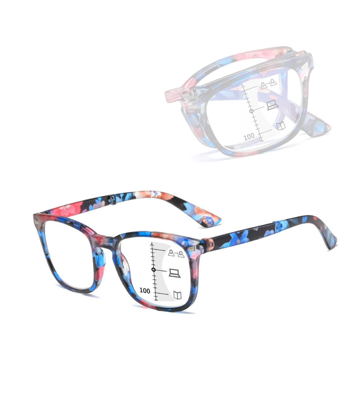 Lightweight Fold Blue Light Blocking Reading Glasses for Women Men Progressive Multifocus Computer Readers(Couleur:Blue Grandeur:2.0x) - Buy Online on GoSupps.com