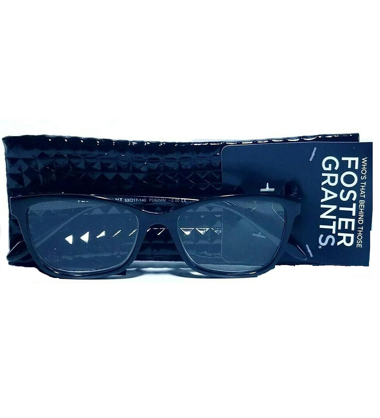 Foster Grant VRL2004 Black Women's Reading Glasses w/Soft Case +2.50