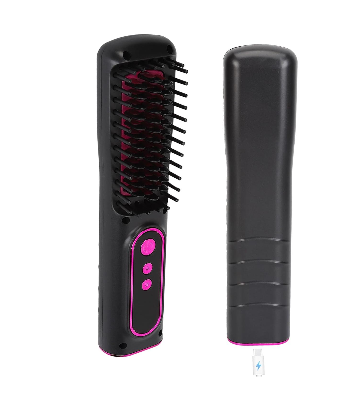 Rechargeable Cordless Hair Straightener Brush | HURRISE Fast Heating Frizz Control Comb - Ergonomic Design for Effortless Straightening - Buy Online on GoSupps.com