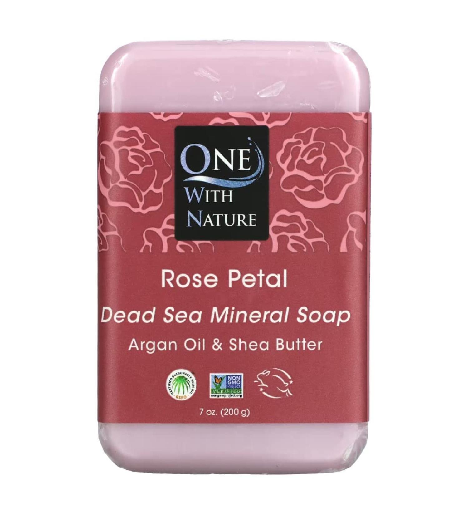 One With Nature Rose Petal Soap Bar - Natural Handmade & Eco-Friendly for Glowing Skin - Buy Online on GoSupps.com