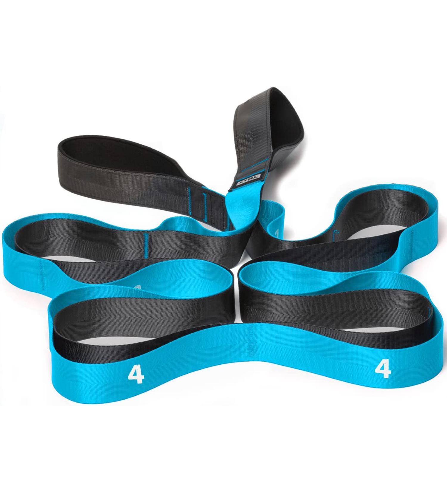 CTRL Sports Non-Elastic Stretching Strap with 10 Loops - Blue | Physical Therapy, Yoga, Exercise and Flexibility Band with Carry Bag and Instructions - Buy Online on GoSupps.com
