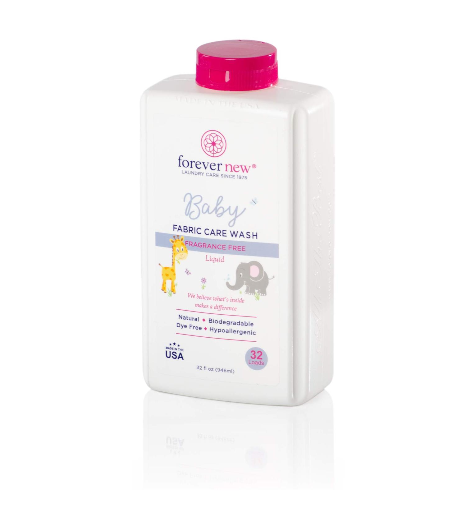 Forever New Baby Fabric Care Wash Liquid - Fragrance Free 32 fl oz (946 ml) | Gentle Detergent for Baby Clothes - Buy Online on GoSupps.com