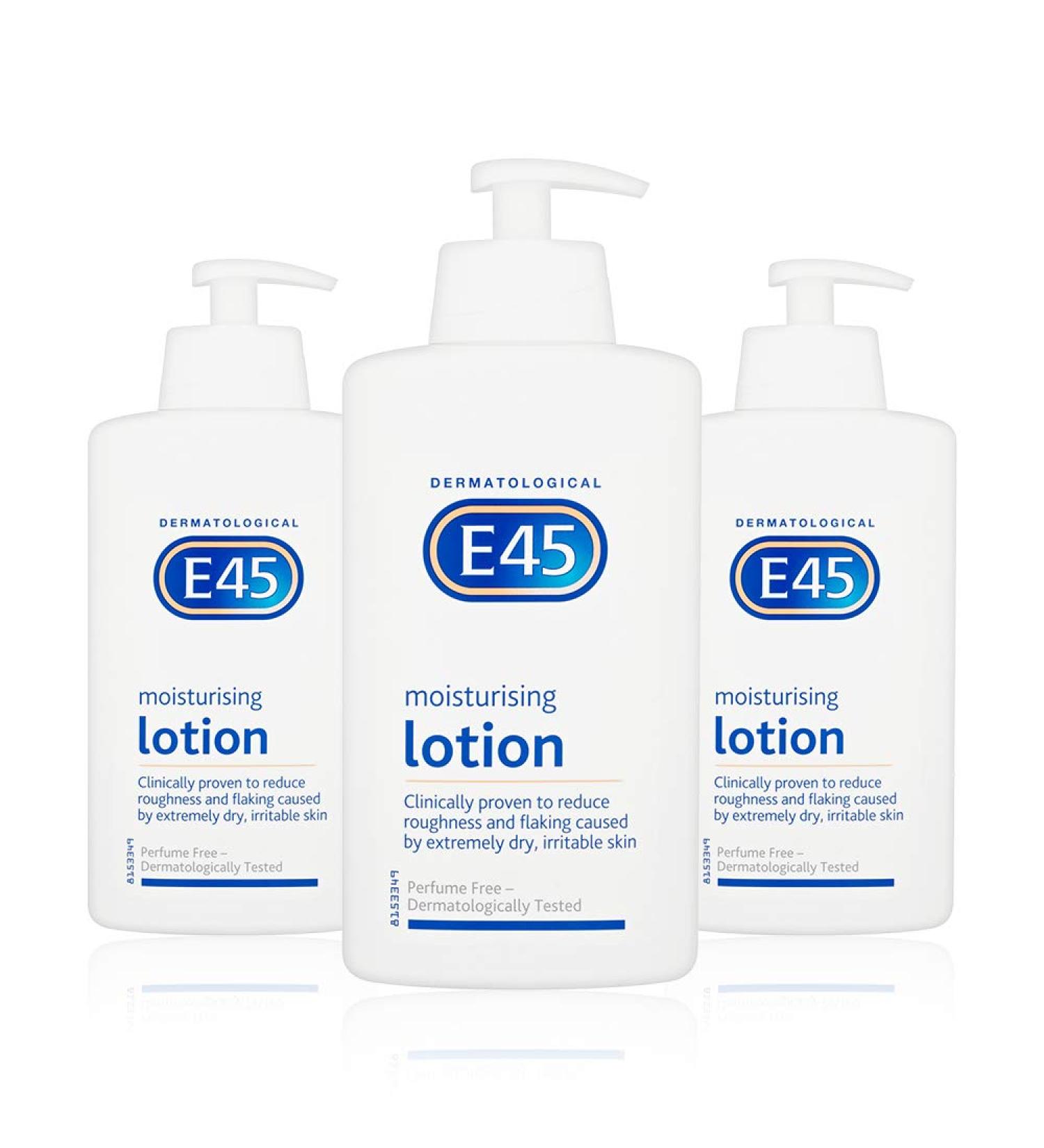 E45 MOISTURIZING Dermatological Lotion 500ml with pump (3 pack)