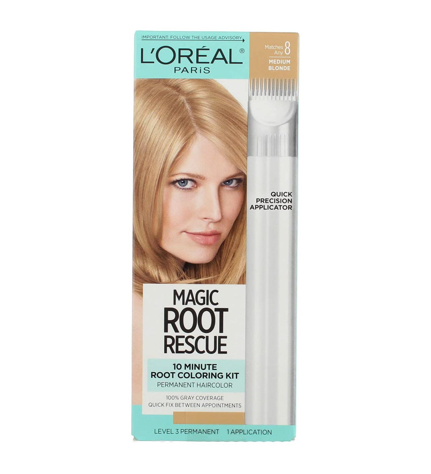L'Oreal Root Rescue 10 Min Medium Blonde Hair Color Kit - Fast & Easy Application - Buy Online on GoSupps.com