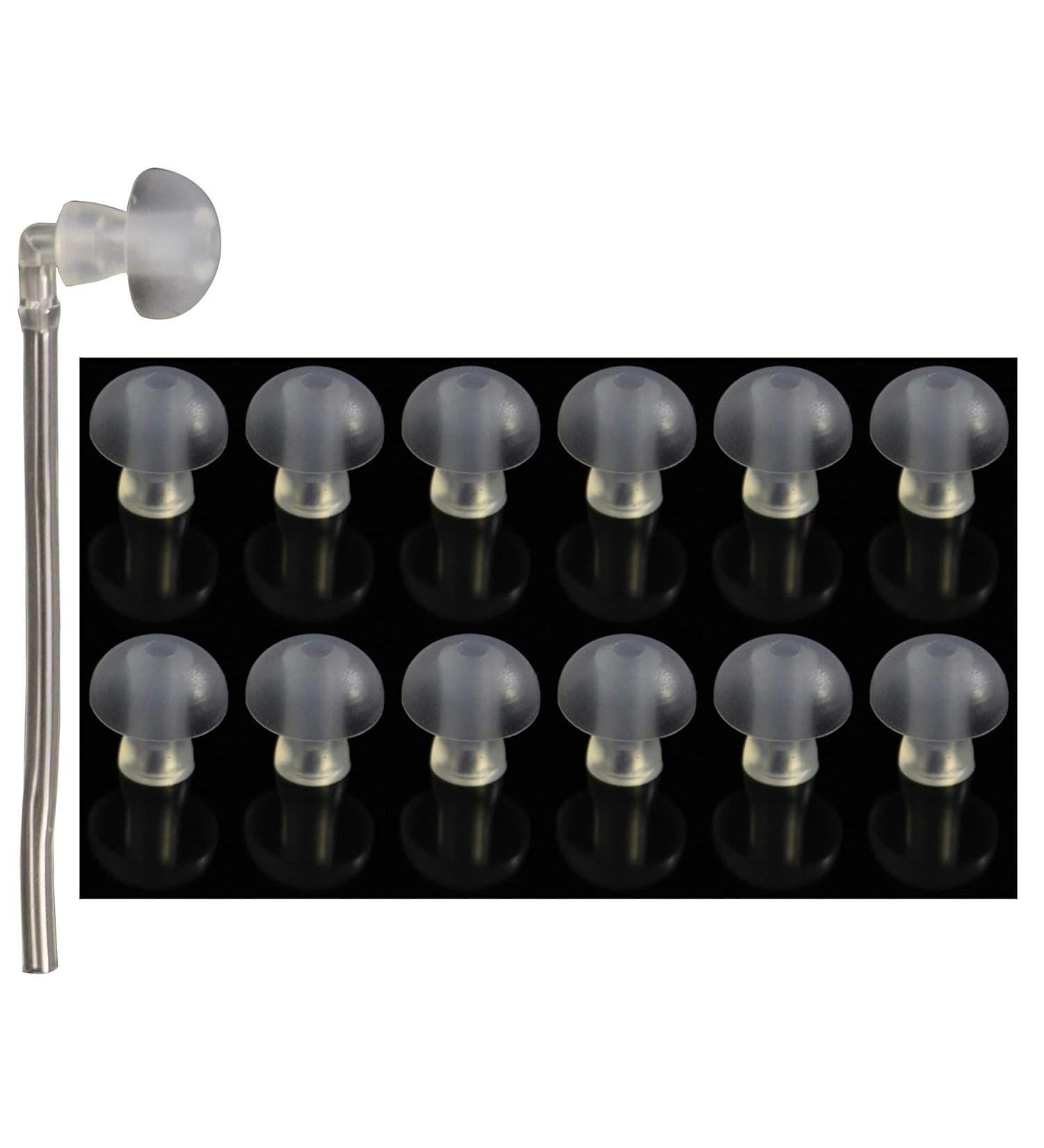 FCS Silicone Ear Tips for BTE Hearing Aids - Replacement Earplug Domes with Tube & Elbow Connectors (12 Pack Large 14mm) - International Shipping Available - Buy Online on GoSupps.com