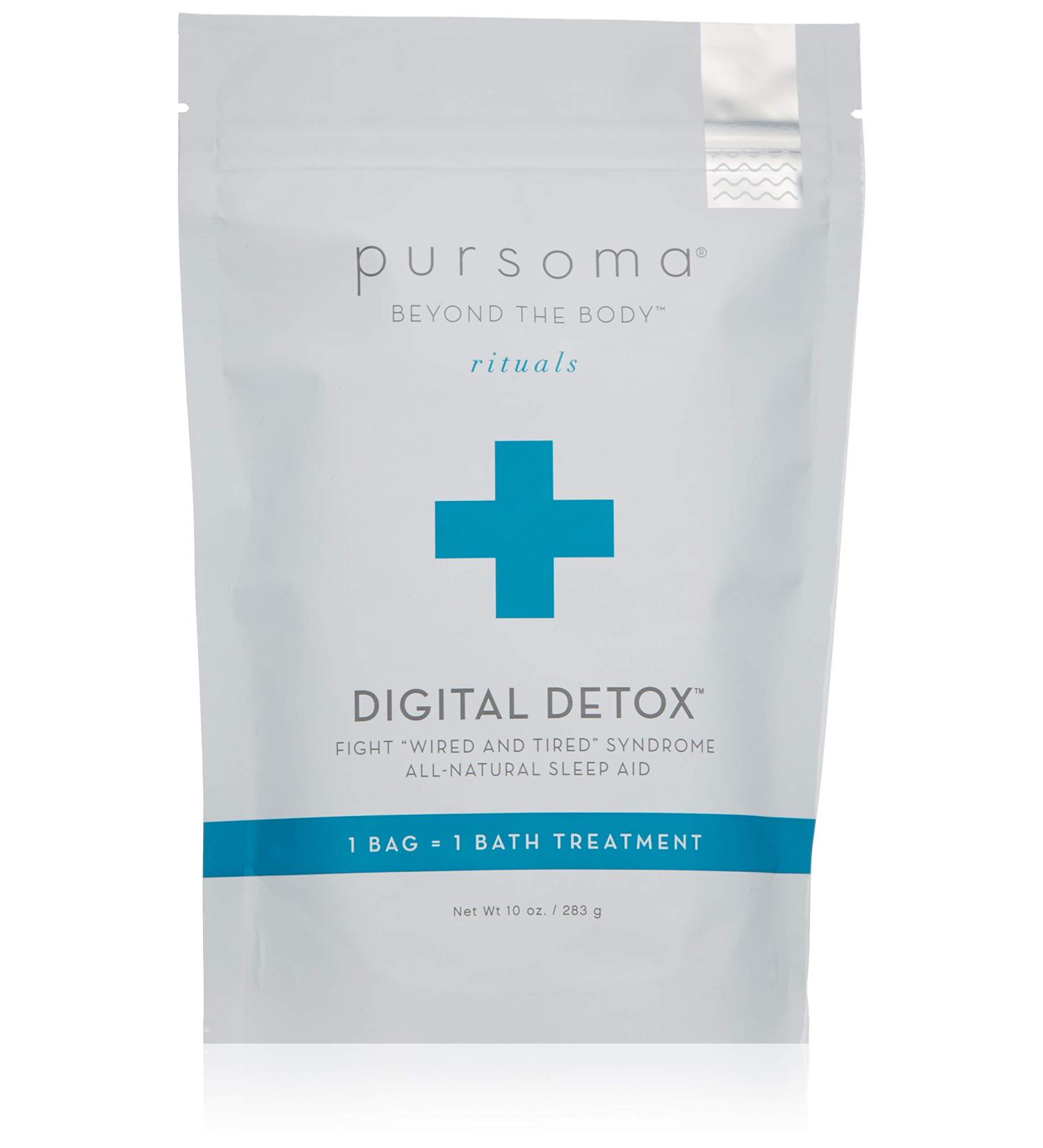 Pursoma Digital Detox Cleansing Bath Soak - Natural Sleep Aid with French Green Clay and Sea Salt - 10 oz - Buy Online on GoSupps.com