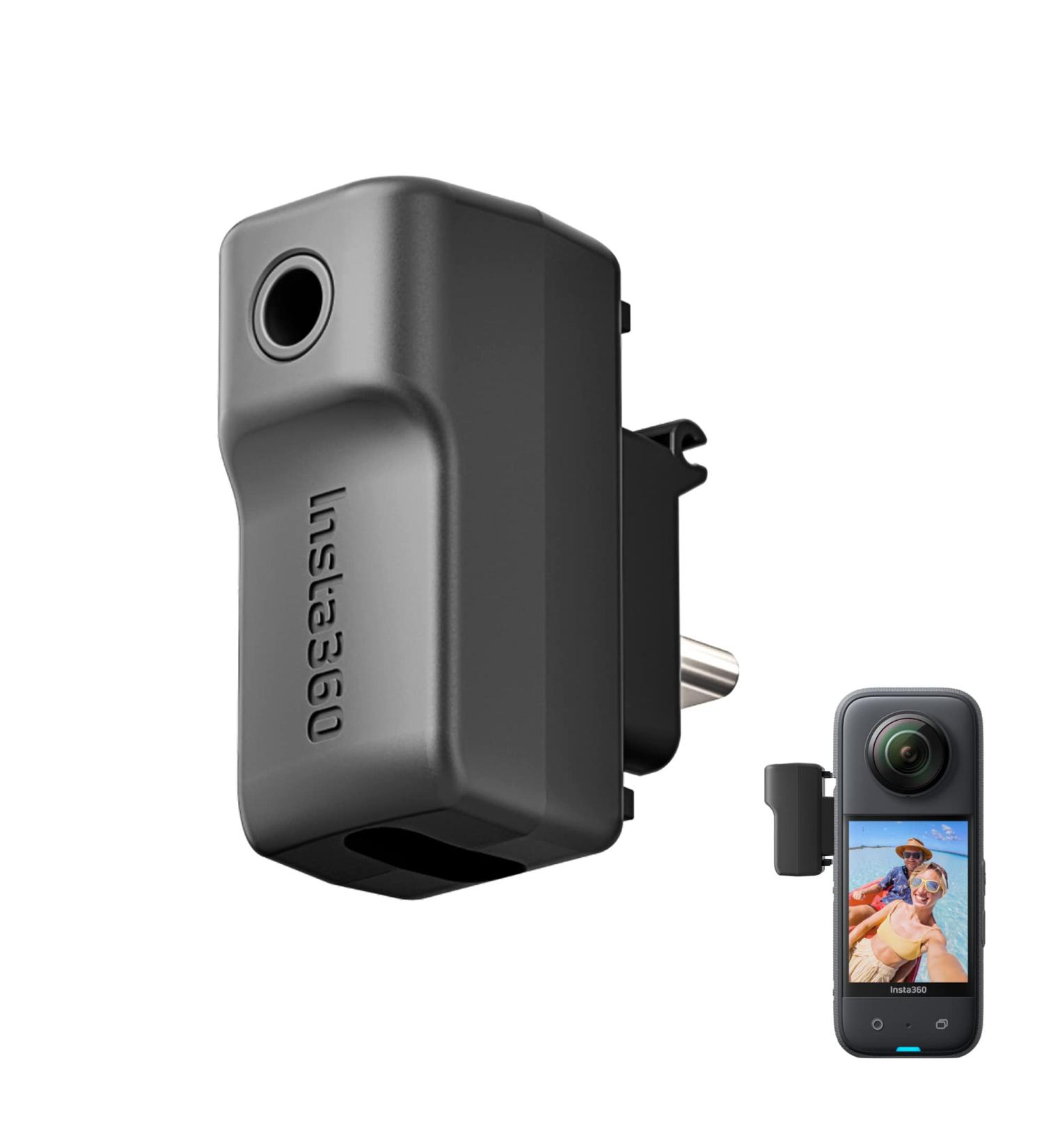 Cynova Insta360 X3 Mic Adapter - Type-C & 3.5mm Audio Ports for Insta360 X3 Camera - External Microphone & Charger Support - Buy Online on GoSupps.com