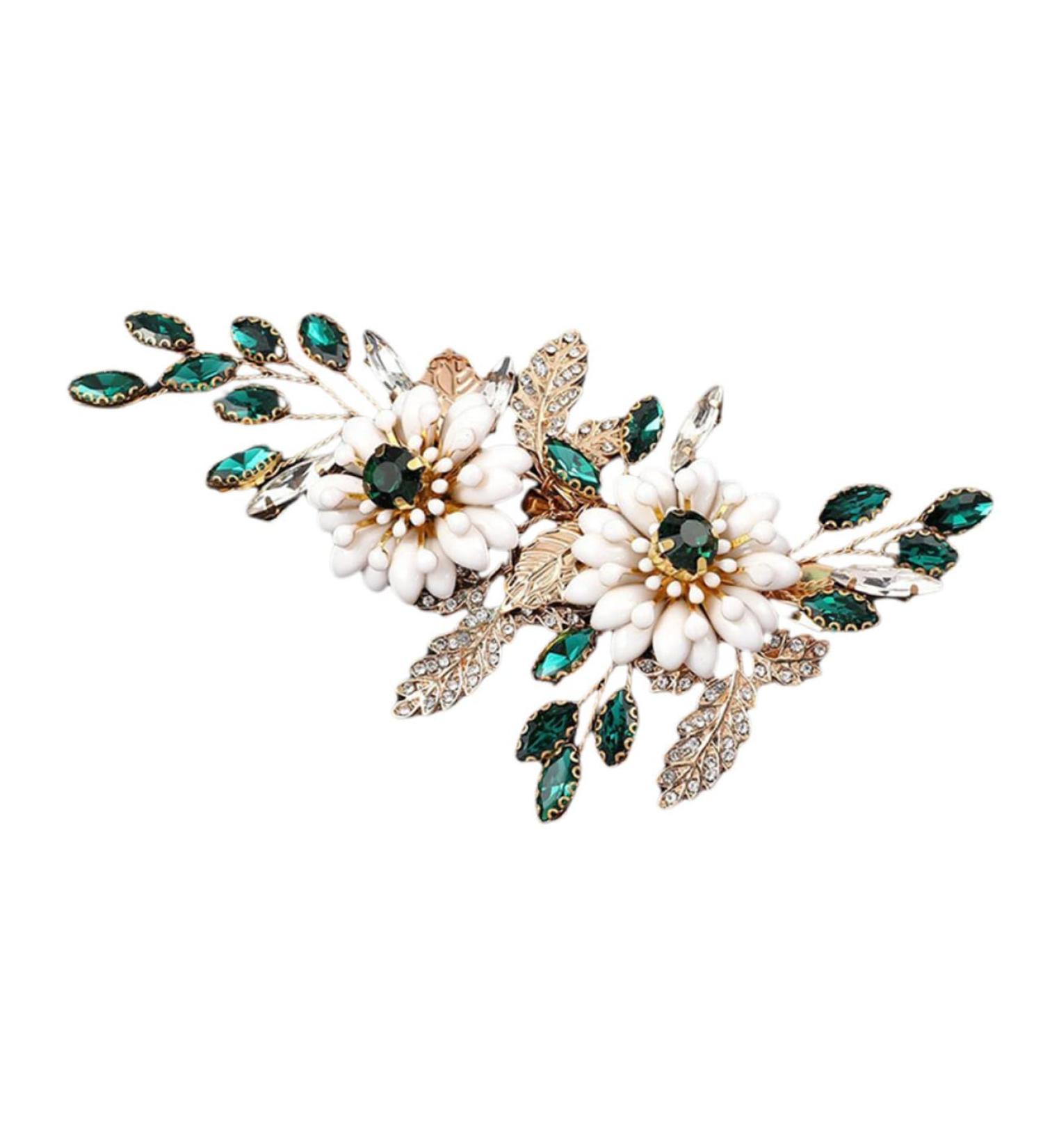 Ipetboom Bridal Hair Clips Wedding Hair Clips Flower Hairpin Hair Clips for Girls Flower Hair Side Comb Rhinestone Flower Hair Pins Hair Accessories Rose Gold Metal Vintage Bride - Buy Online on GoSupps.com