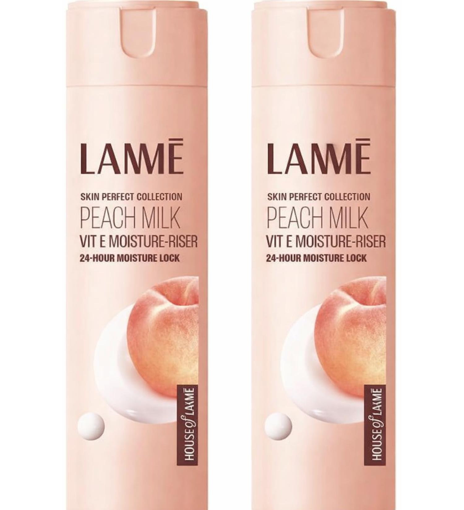 LAME Peach Milk Light Weight Moisturizer 200Ml Lotion For Soft Glowing Skin With Vitamin C E & Peach Milk Extract 12Hr Moisture Lock Non-Oily Non-Sticky Face Cream (Pack Of 2) - Buy Online on GoSupps.com