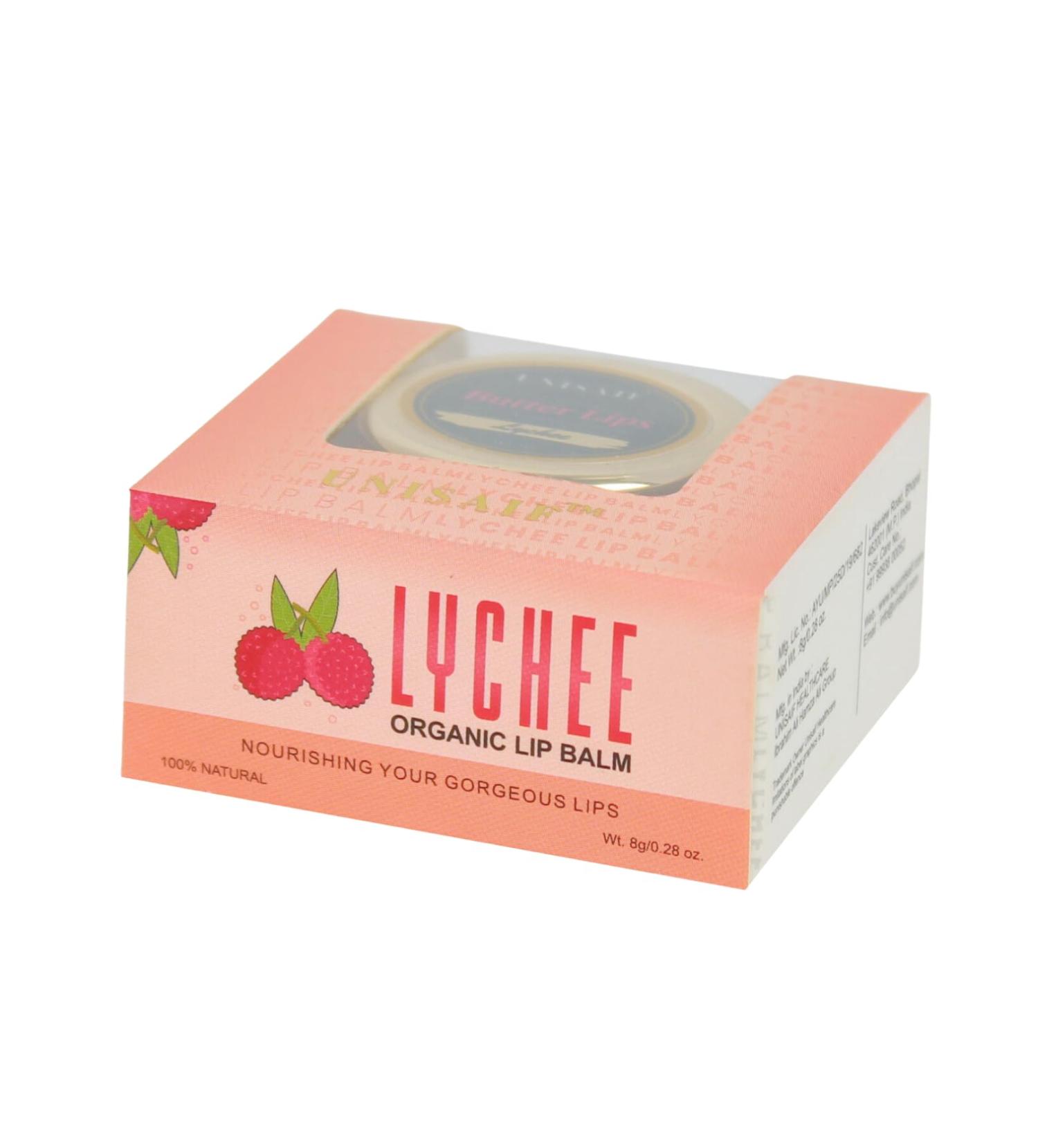 Lychee Lip Balm - Organic & Vegan Hydrating Lip Care | Natural Lip Brightening Cream for Dark Lips | Best Moisturizing Lip Balm (0.28 Fl oz - Buy Online on GoSupps.com