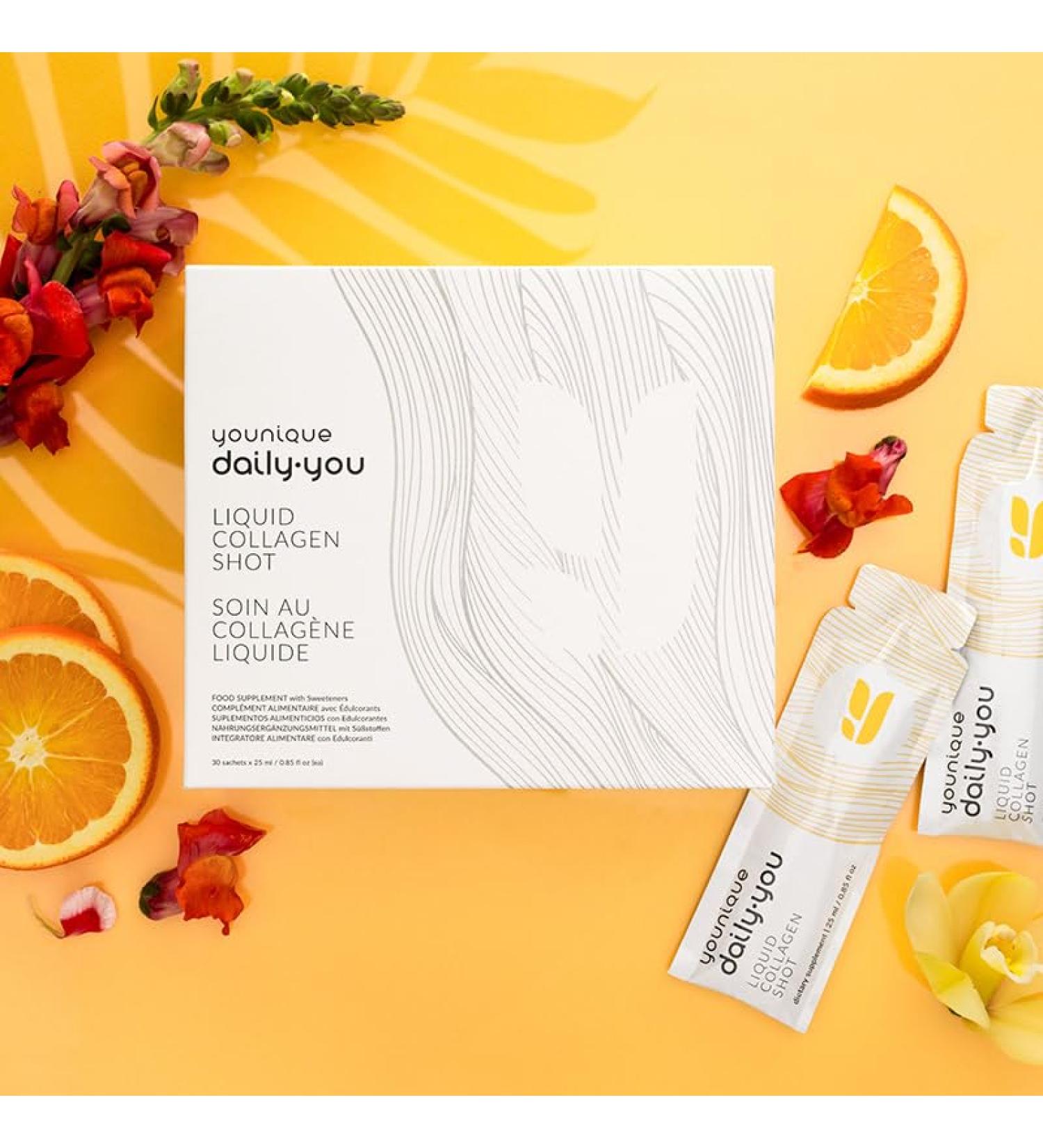 YOUNIQUE Liquid Collagen Shot 30 Count Tropical Flavour 5 000 mg Marine Collagen - Buy Online on GoSupps.com