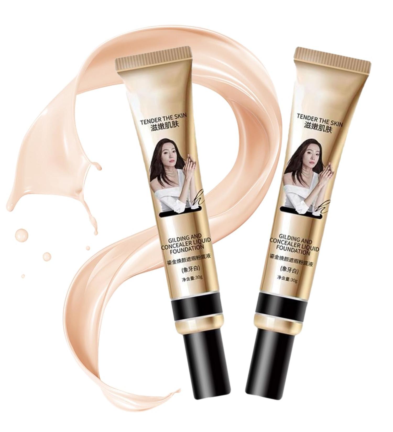 F V Concealer Foundation CC Liquid 30ml 24HR Matte Lightweight Long-Lasting Waterproof Foundation F V Concealer Foundation Base Makeup Moisturizing Liquid Full Coverage (01 Ivory+02 Natural) - Buy Online on GoSupps.com