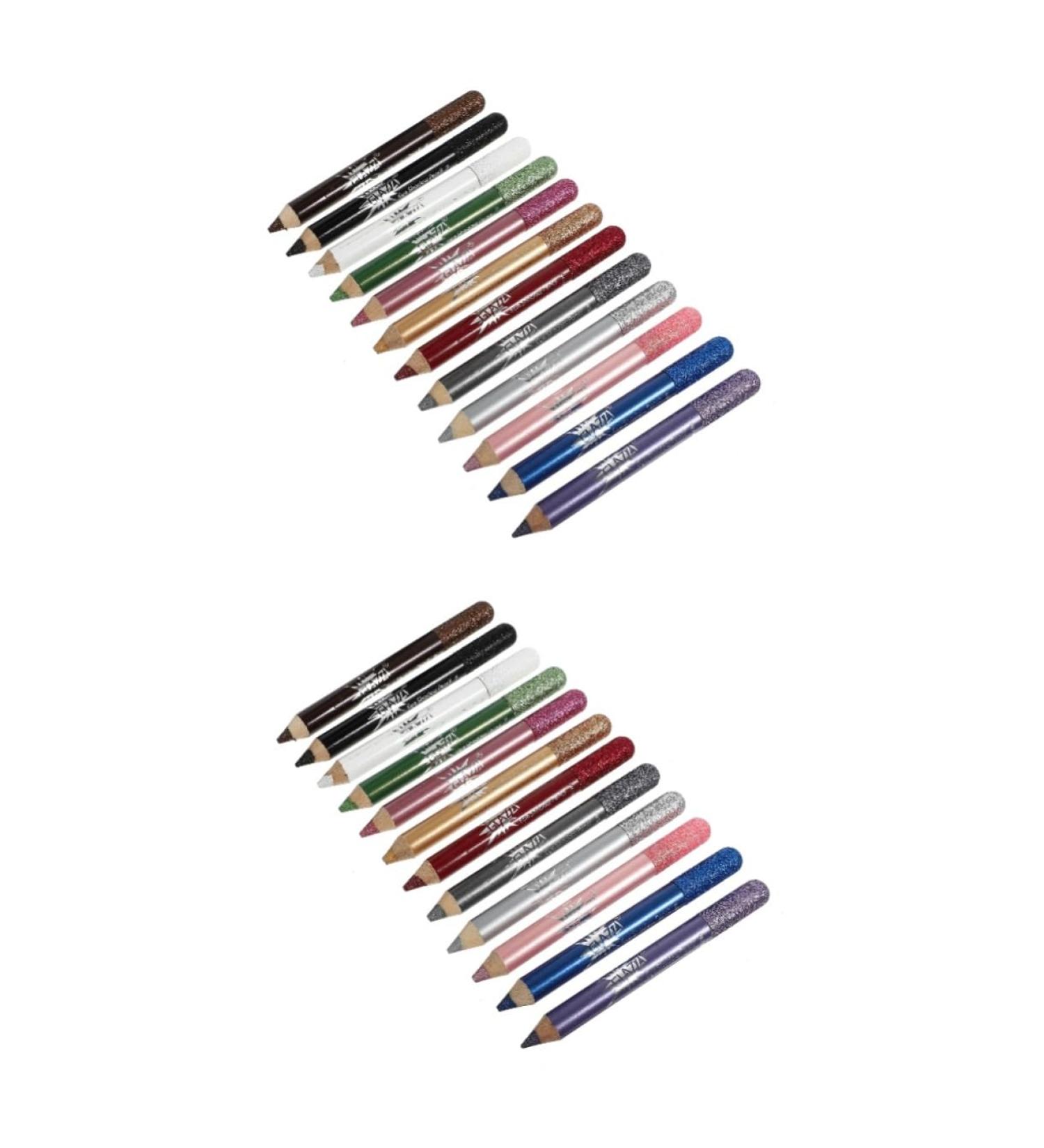 Healeved 24 Pcs Pearlescent Eyeshadow Pencil Eyeshadow Pencil Crayon Cosmetic Eyeliner Pencil Eyeliner Powder 12.5X0.5cmx2pcs Assorted Colorx2pcs - Buy Online on GoSupps.com
