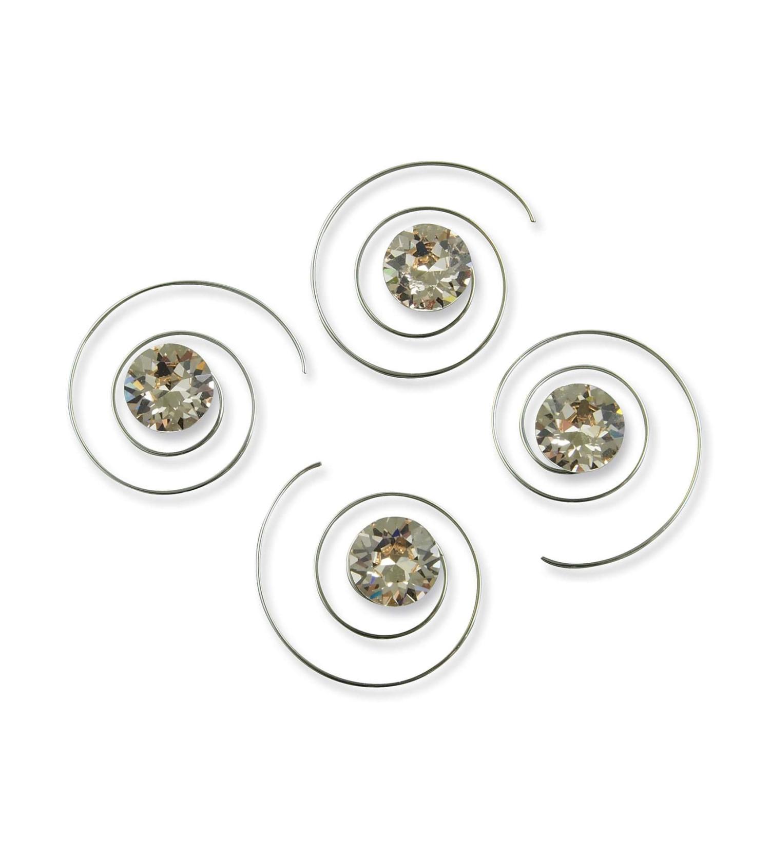 Rivelle 8mm Swarovski Rhinestone Hair Spirals - 8 Piece Silk Curlies for Bridal & Wedding Hair Accessories - Buy Online on GoSupps.com