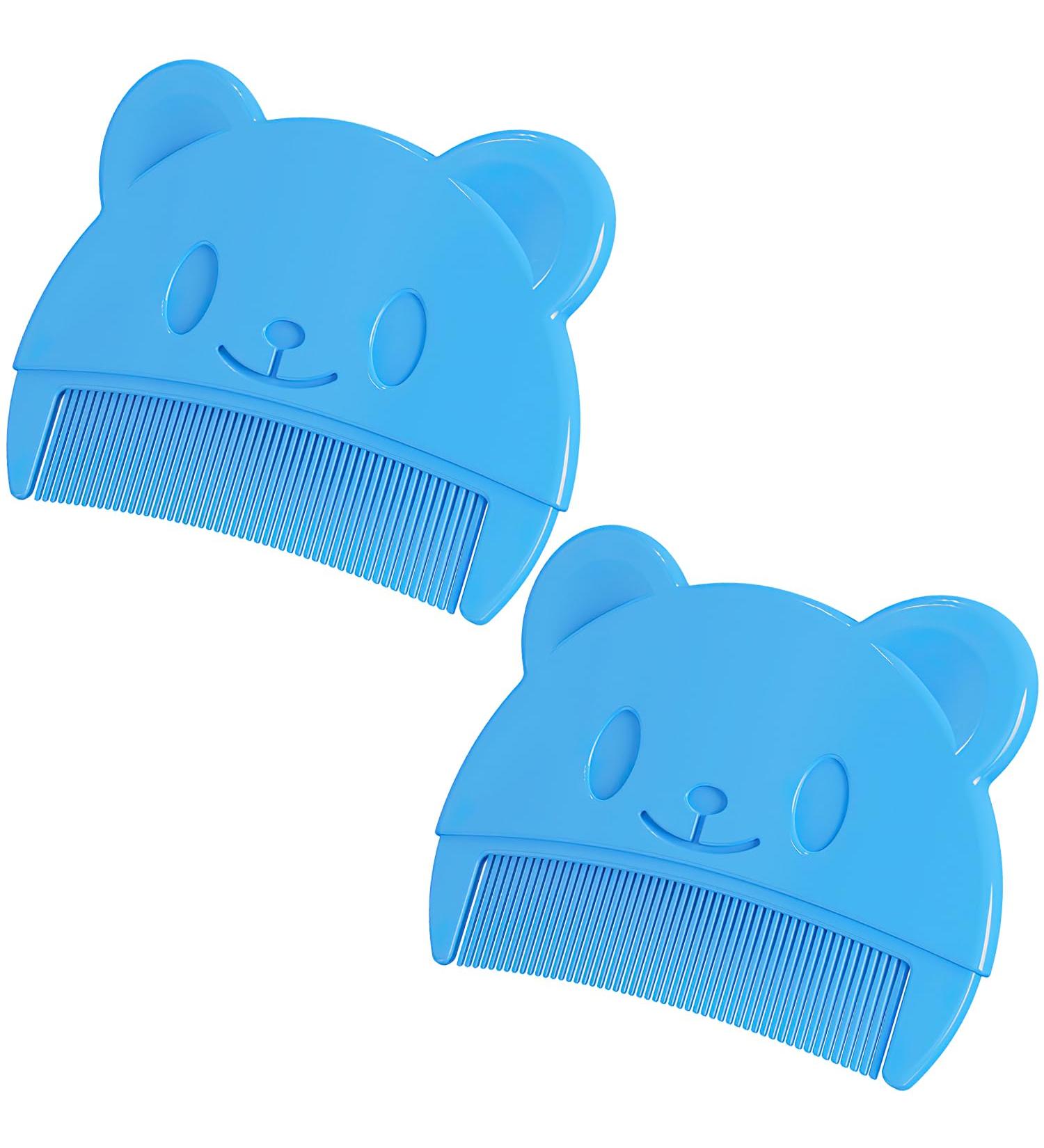 2 Pcs Baby Comb and Hair Brush Set - Toddler and Newborn Cradle Cap Comb in Blue - Buy Online on GoSupps.com