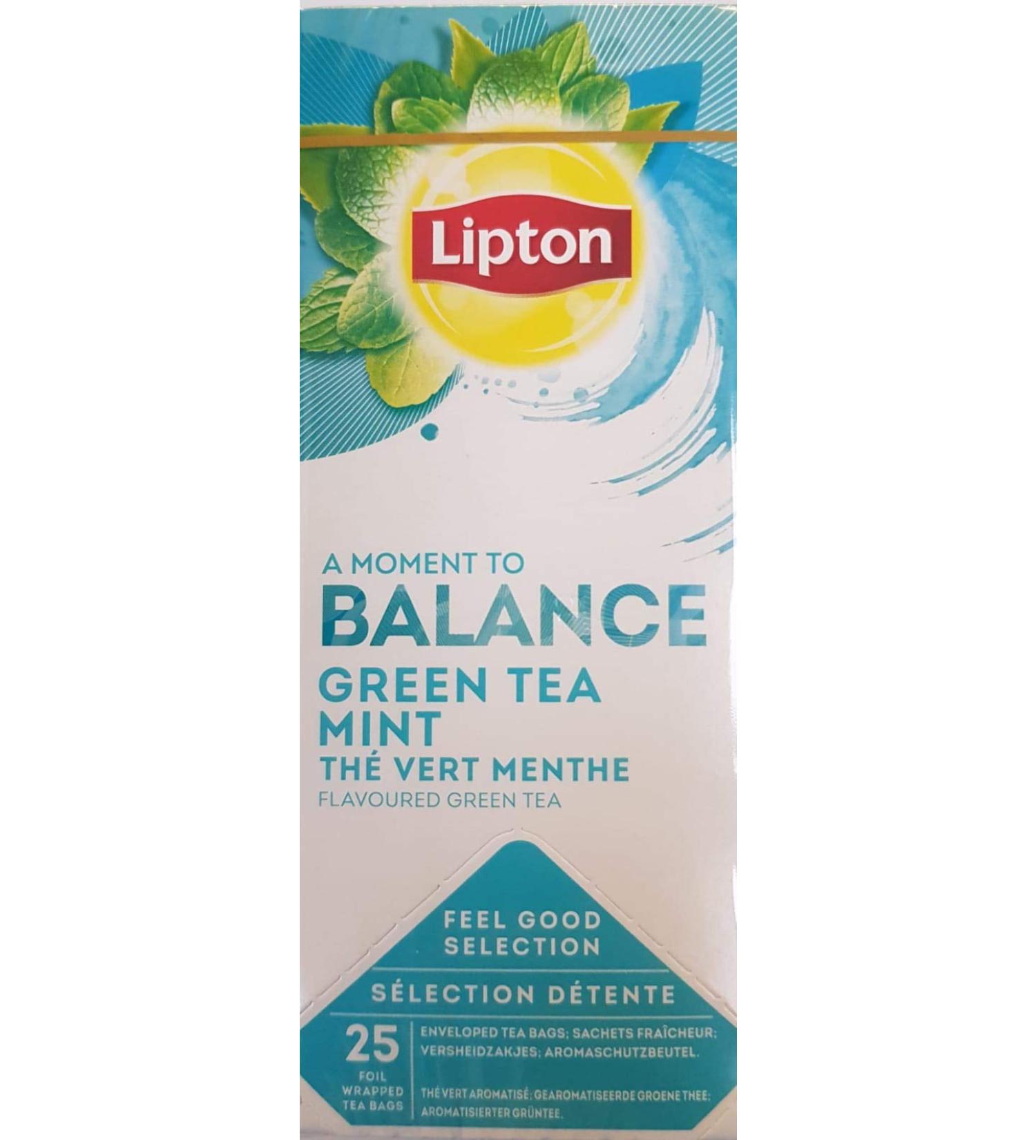 Lipton Lipton 6 cans of mint green tea in new packaging 25 tea bags per box