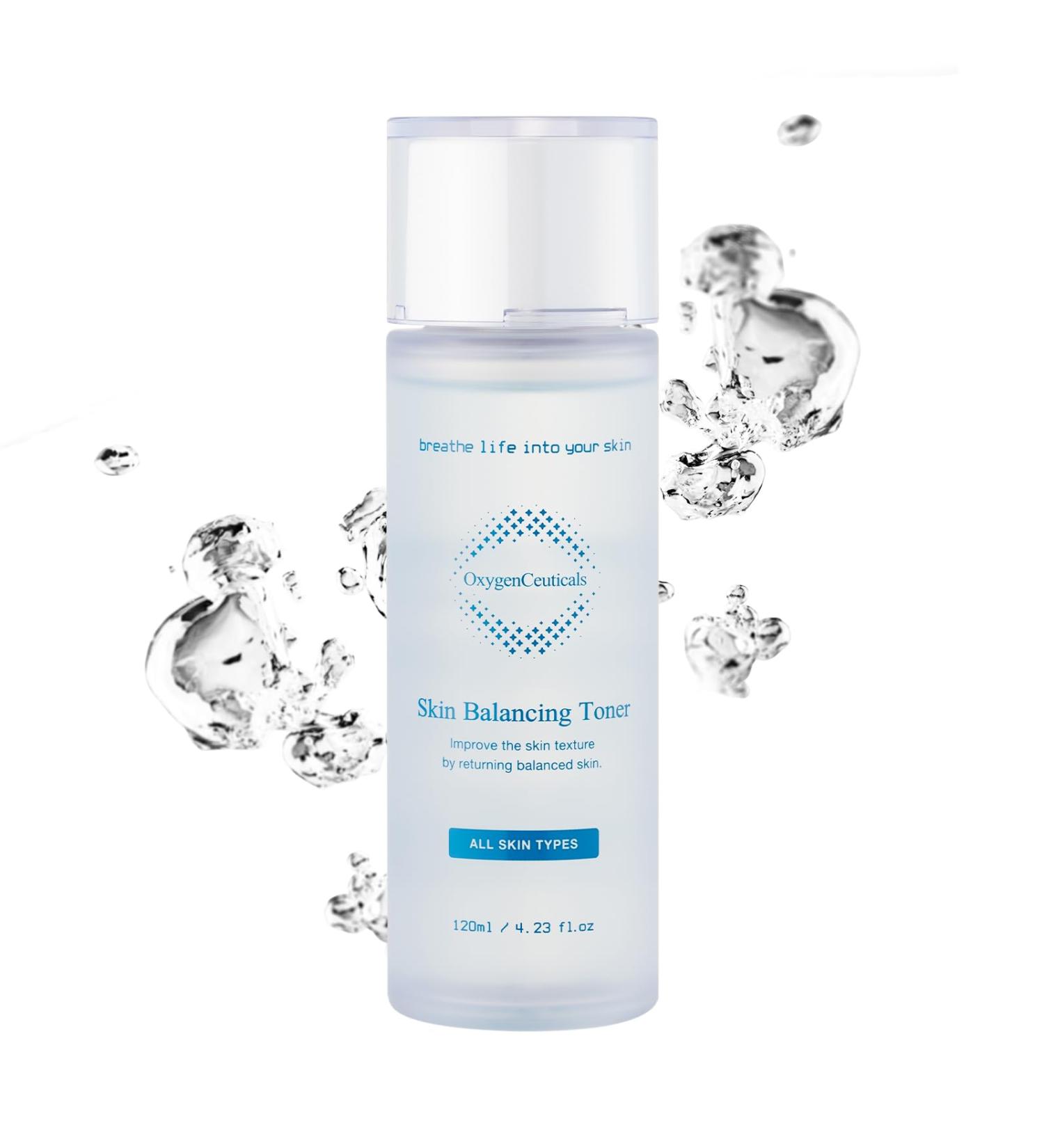 OxygenCeuticals Skin Balancing Toner Hydrating & pH Balancing Facial Toner with Centella Lavender & Freesia Extracts Improves Skin Texture for Oily & Combination Skin. 4.23 fl.oz (120ml) 4.23 Fl Oz (Pack of 1) - Buy Online on GoSupps.com