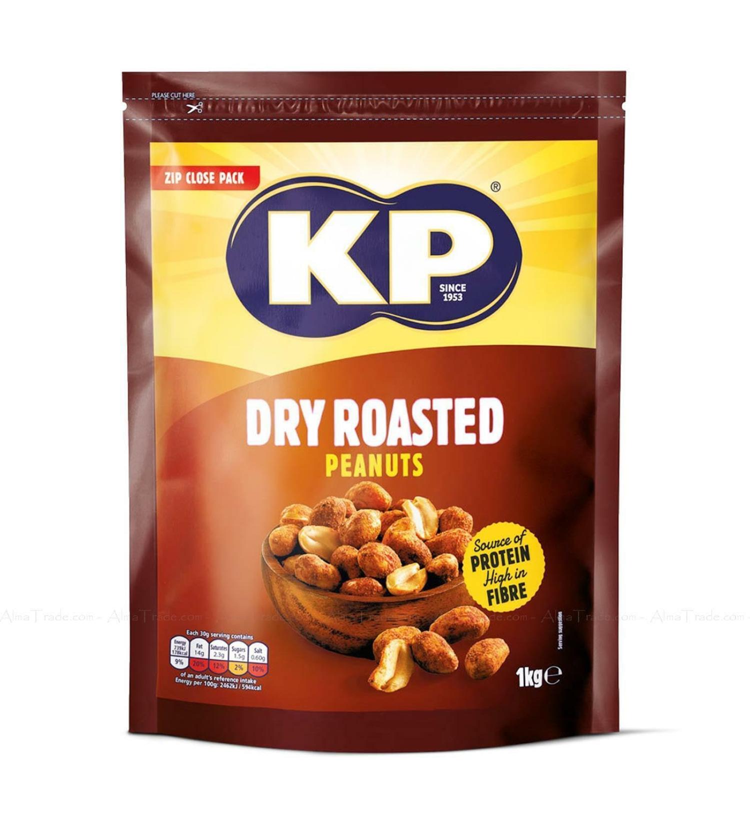 KP Dry Roasted Peanuts Nuts Large Party Snack Zip Close Packet Bag - Pack of 1Kg - Buy Online on GoSupps.com