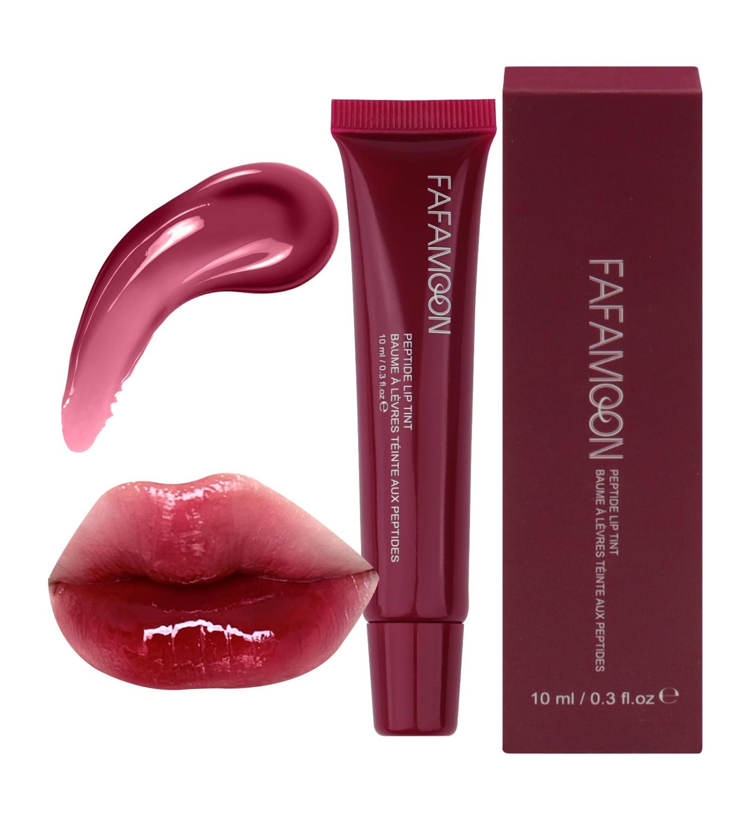 Peptide Infused Lip Oil - Hydrating Glossy Lip Glow with Jojoba Oil | Long-Lasting Waterproof Tinted Lip Oil for Revitalizing Dry Lips - International Shipping - Buy Online on GoSupps.com