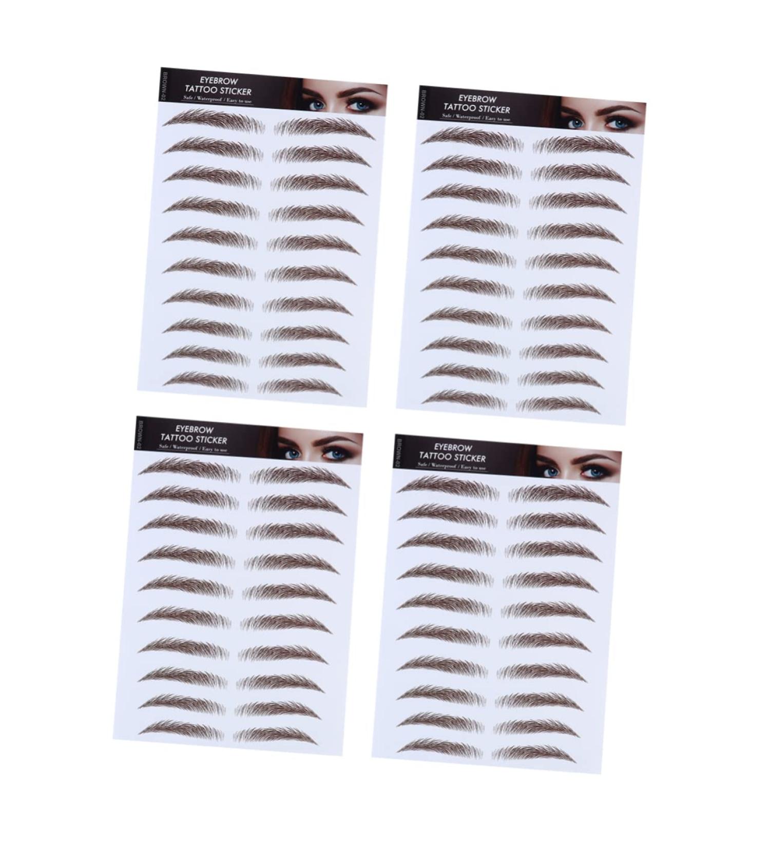 4pcs Eyebrow Stickers False Eyebrow Black Eyebrows Artificial Eyebrow Hair Cosmetic 4d - Buy Online on GoSupps.com