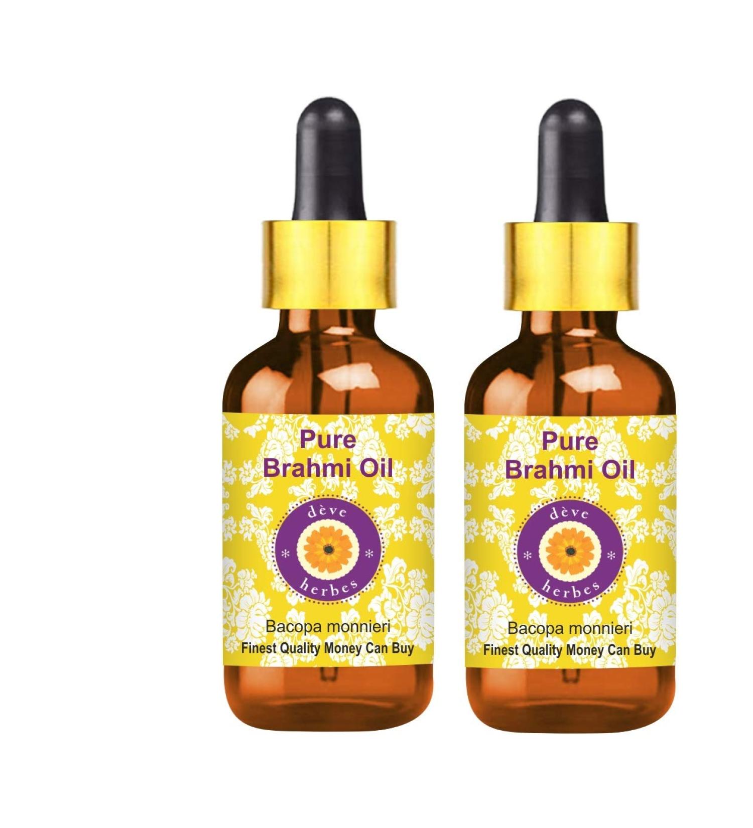 d ve herbes Pure Brahmi Oil (Bacopa monnieri) with Glass Dropper (Pack of Two) 100ml X 2 (6.76 oz) - Buy Online on GoSupps.com